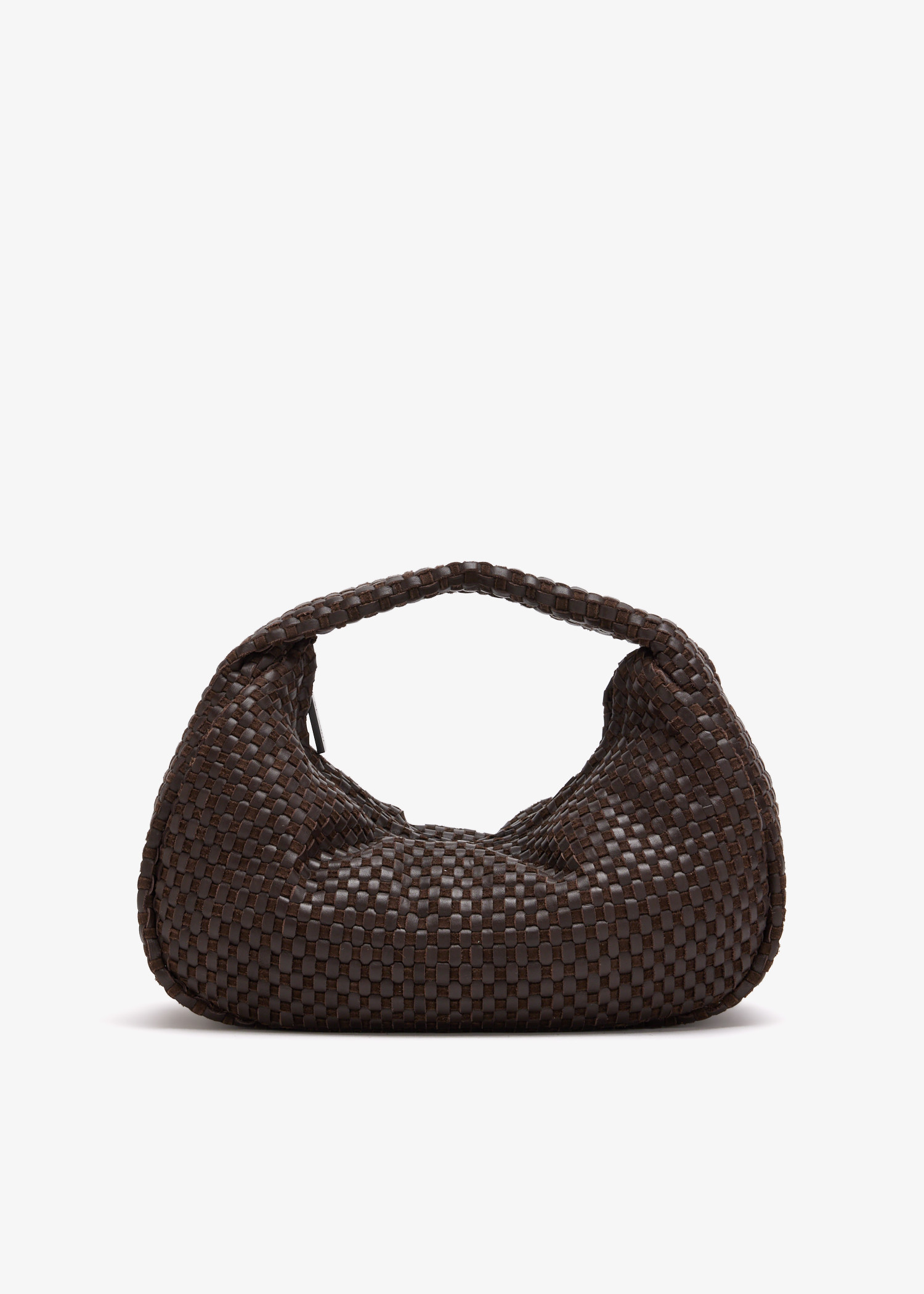 

Lattice weave mini bon bon bag, Brown