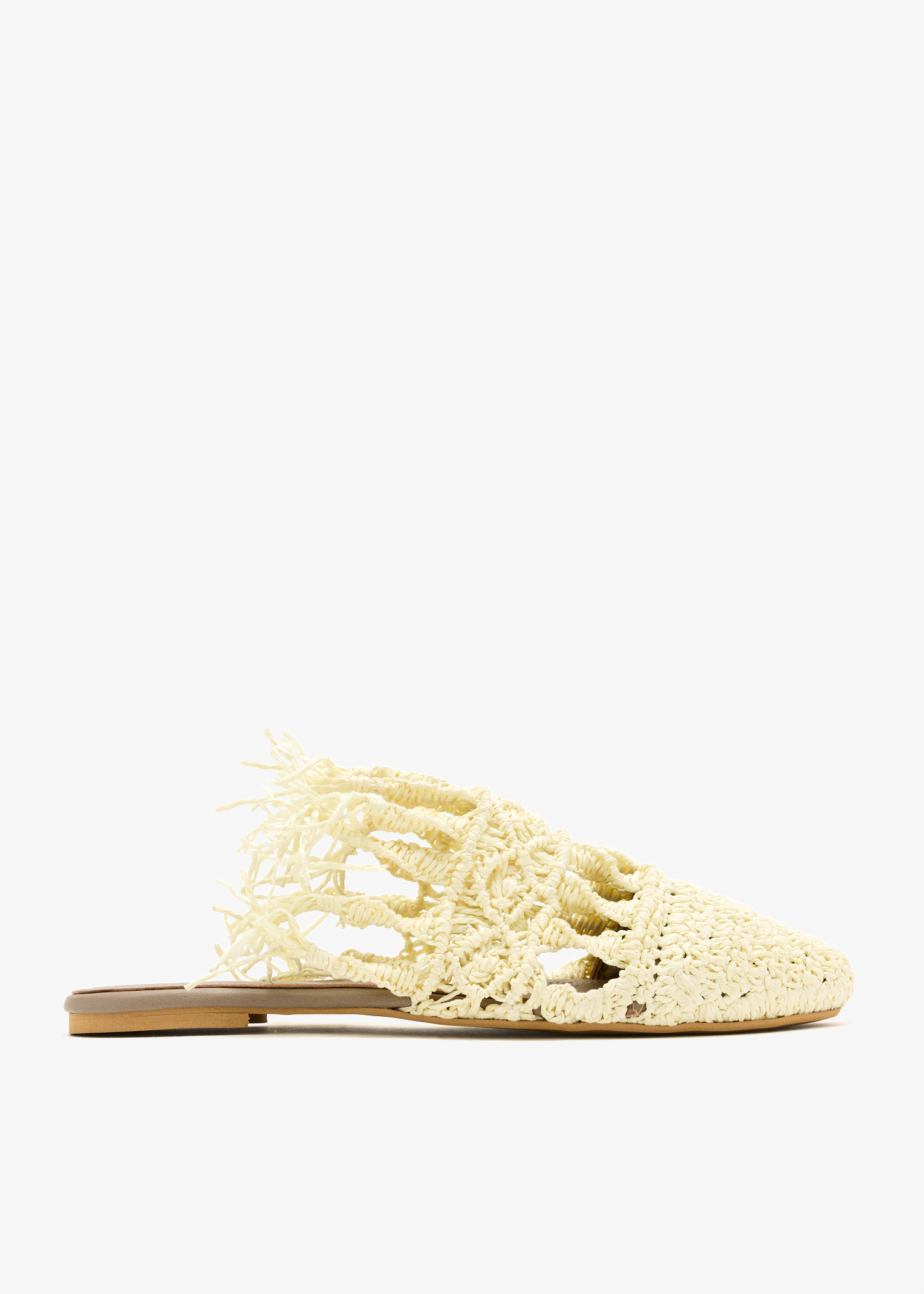 

Raffia mules, Cream