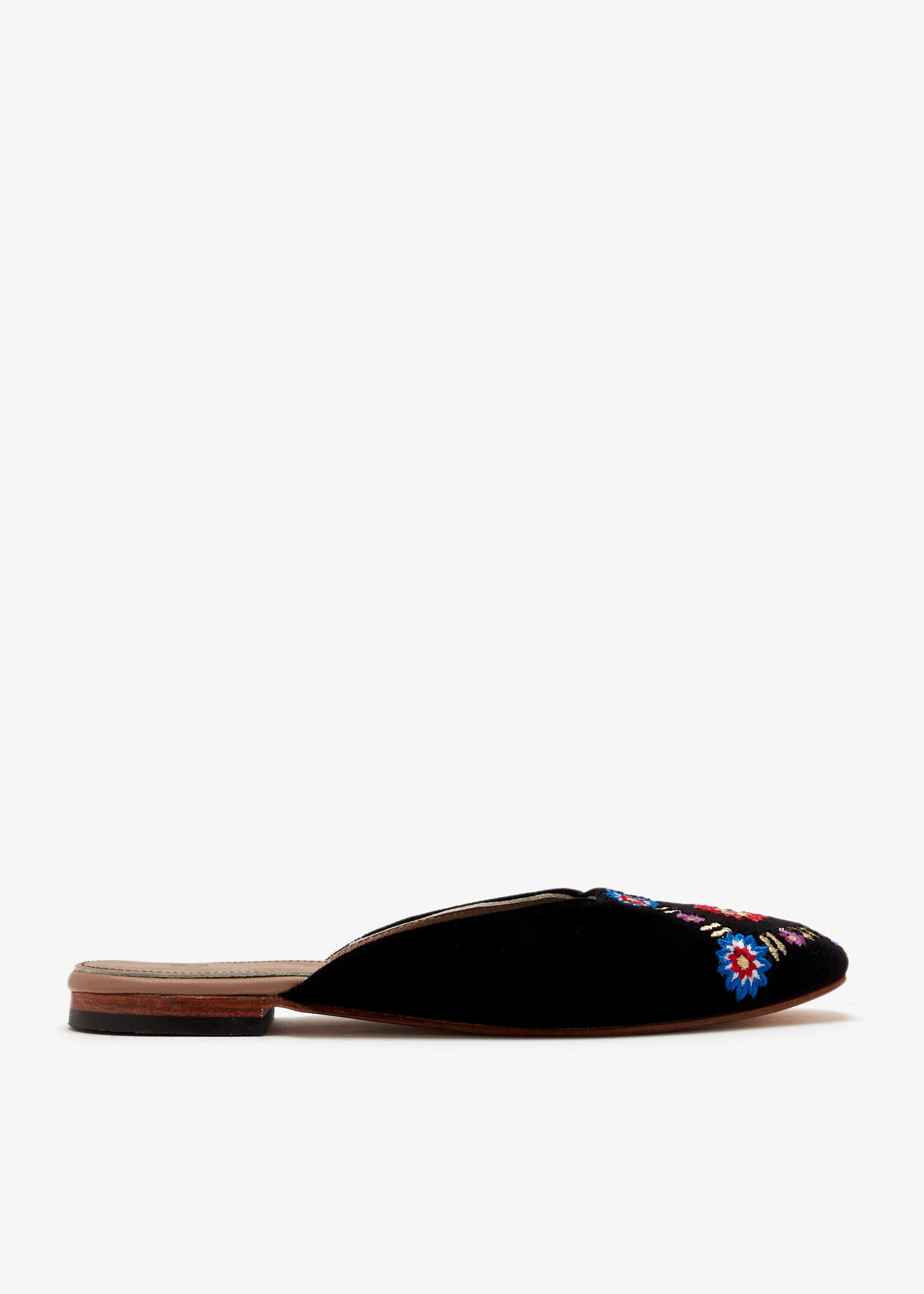 

Retro Rose mules, Black