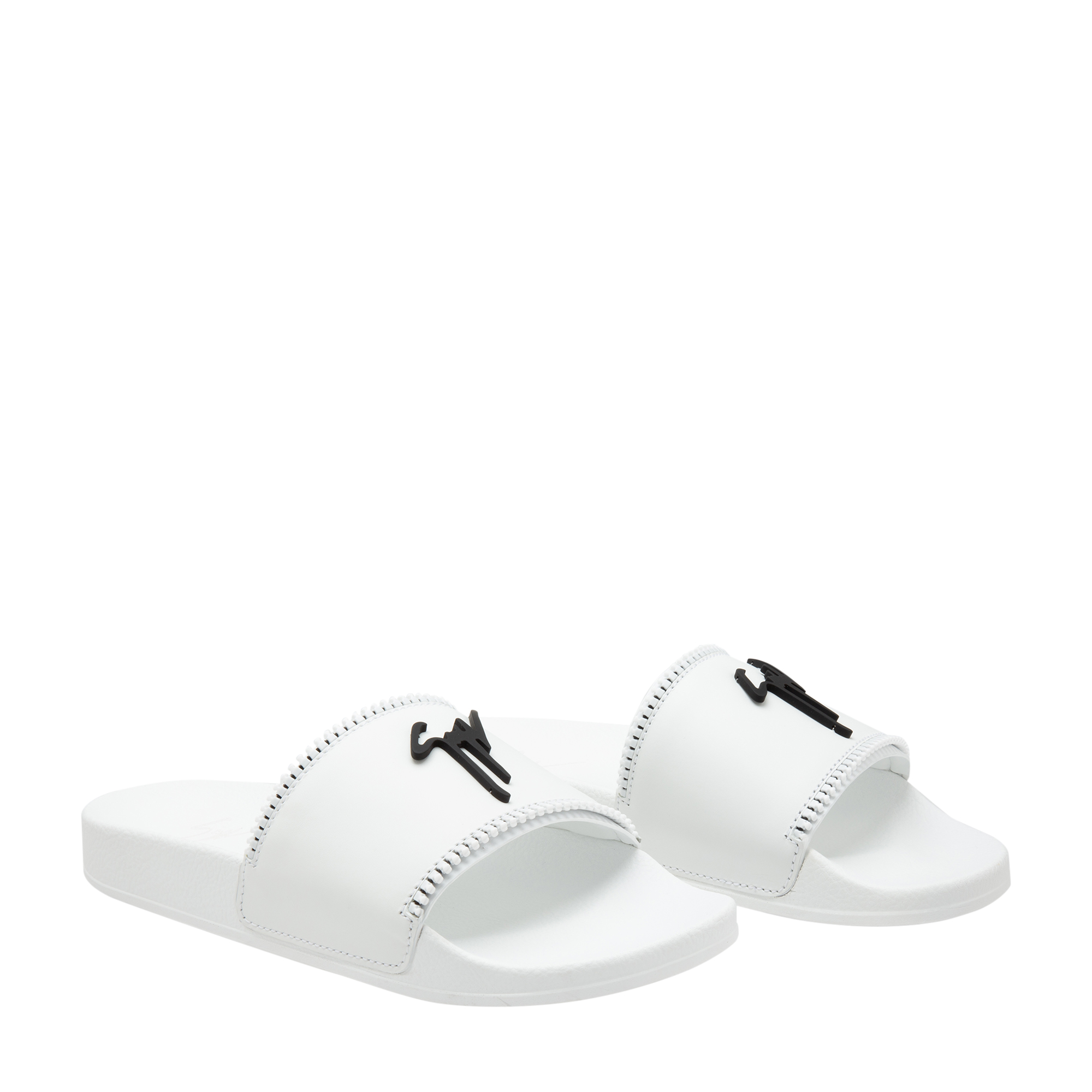 

Leather slides, White