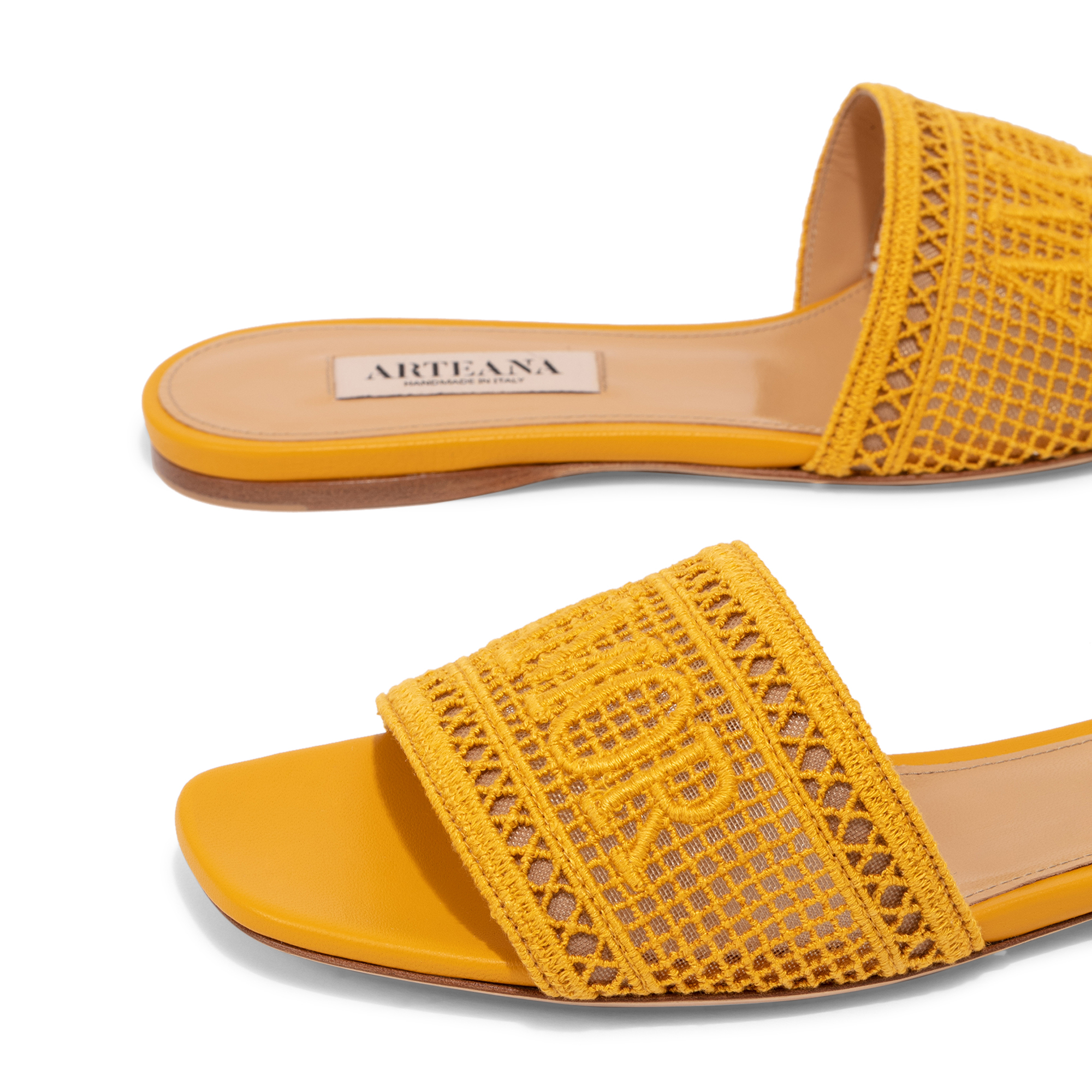 

Roma flat mules, Yellow