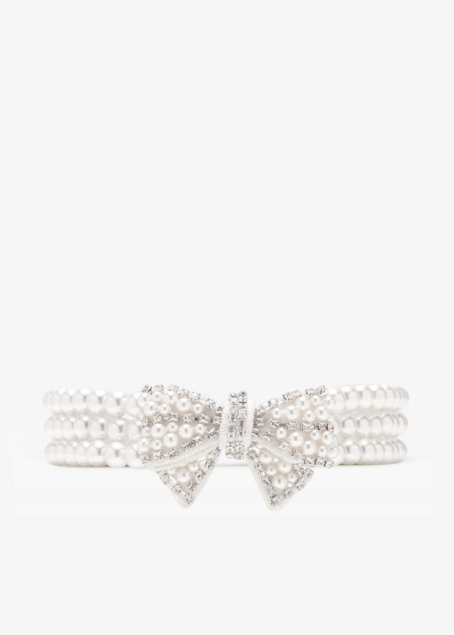 

Pearl Bow necklace, White