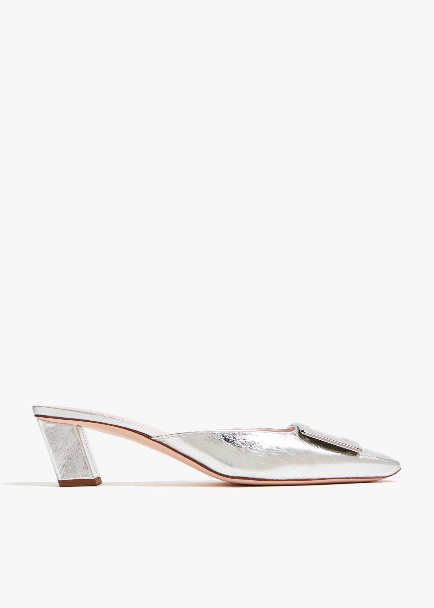 

Belle Vivier mules, Silver