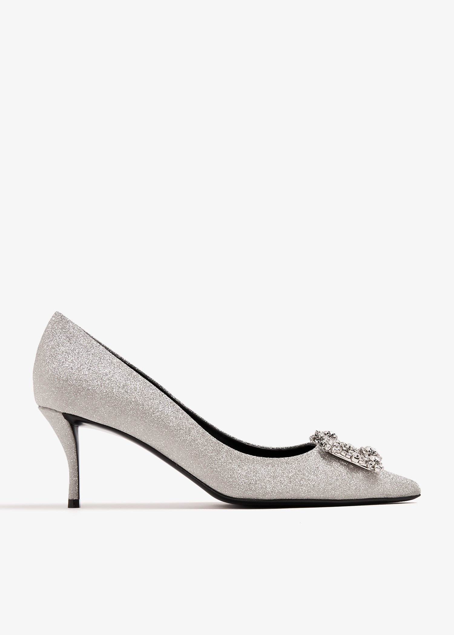 

Flower strass buckle pumps, Silver
