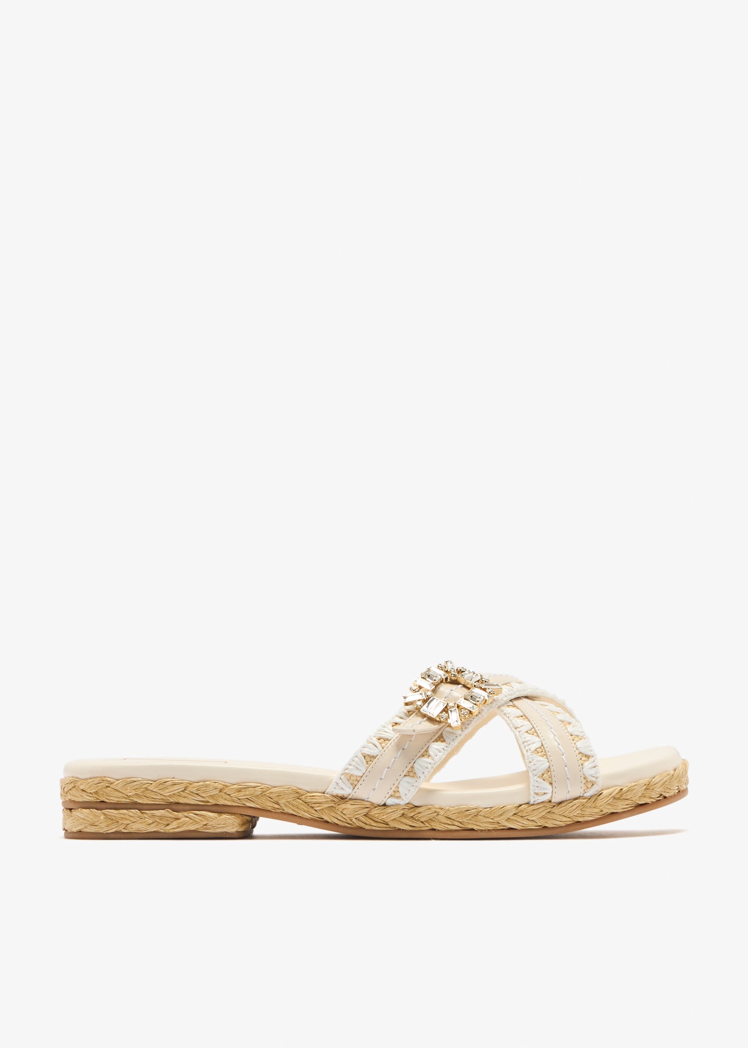

Strass espadrille sandals, White