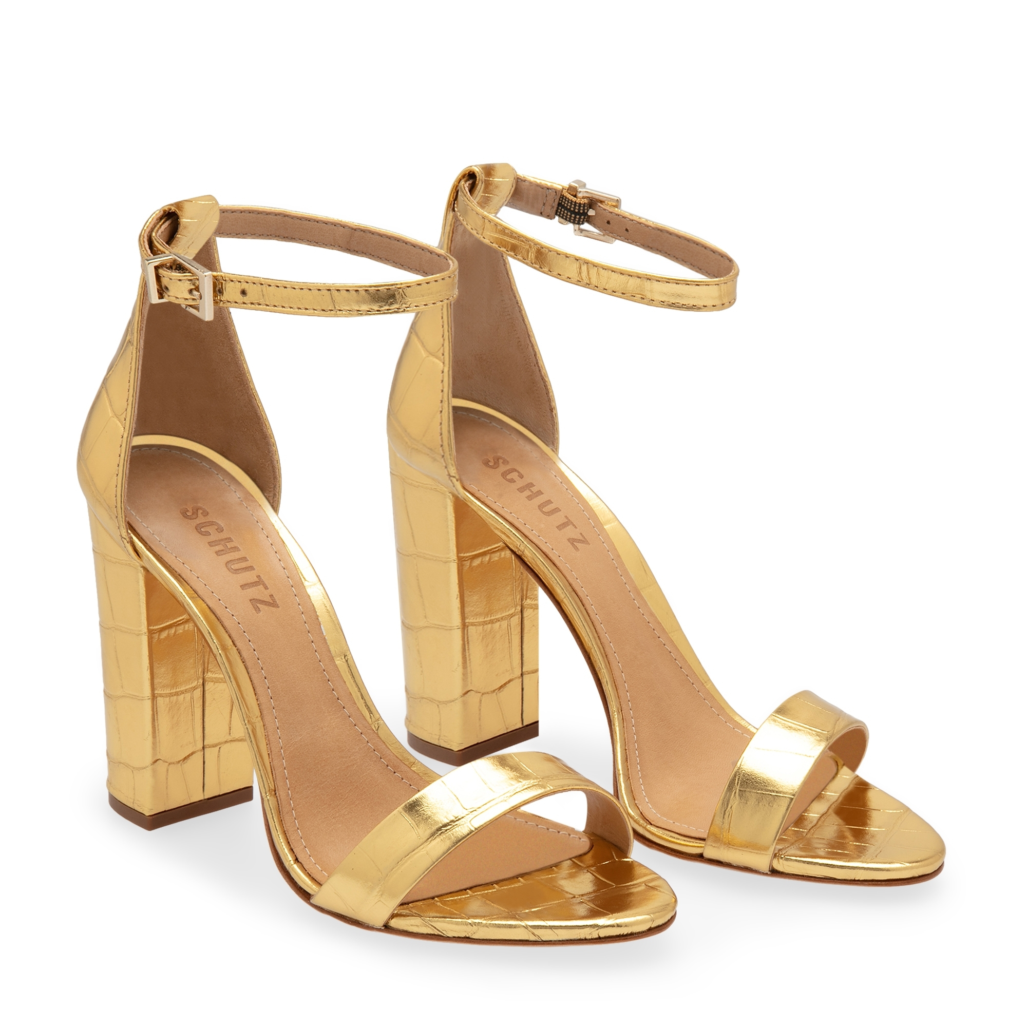 

Leather sandals, Gold
