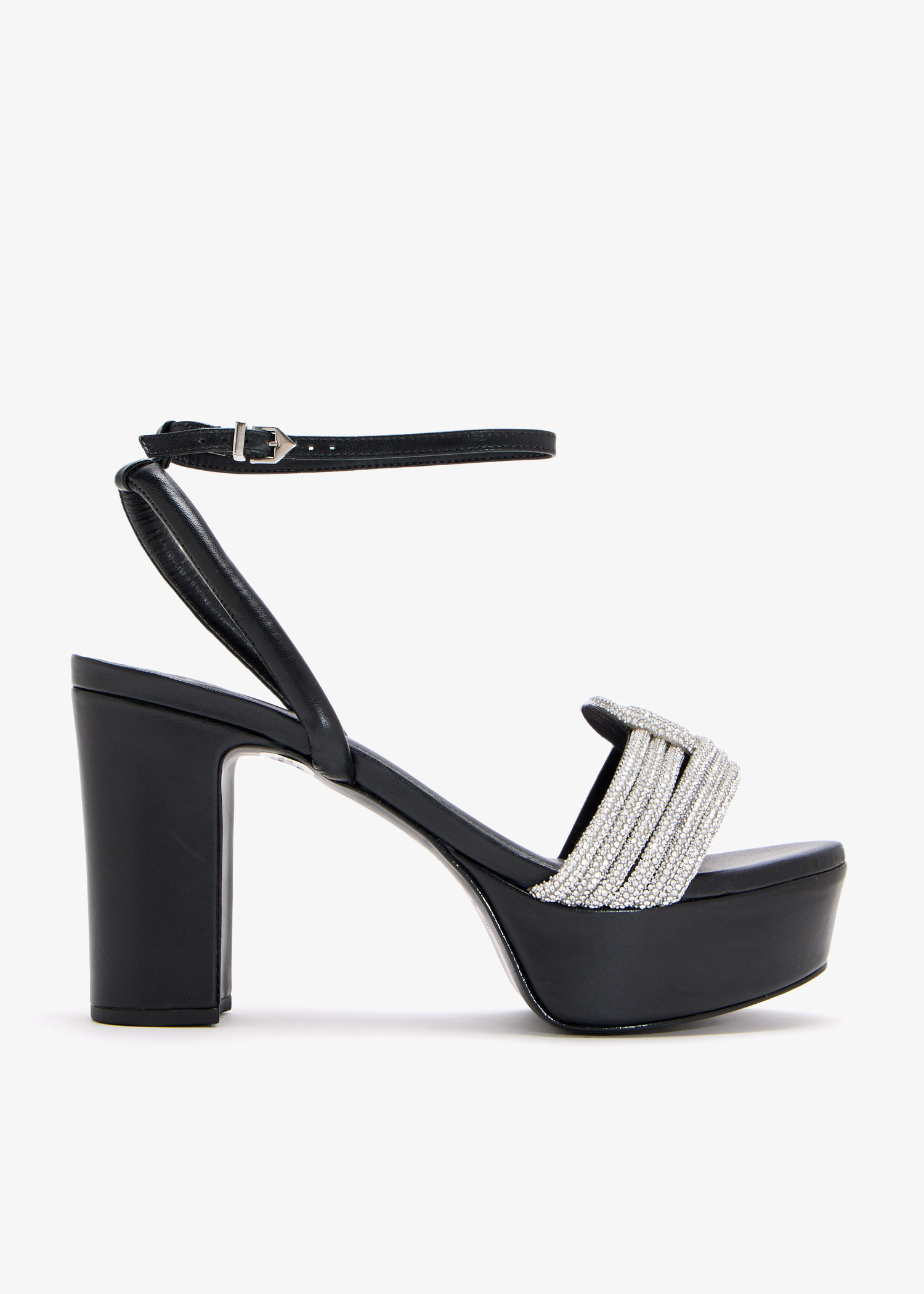 

Crystal-embellished platform sandals, Black