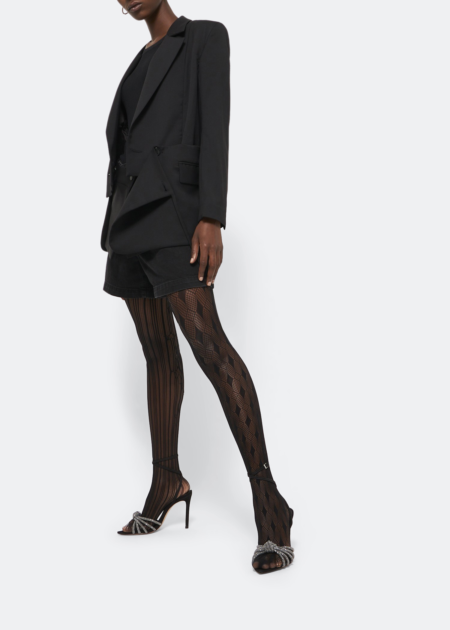 

Crystal knot sandals, Black