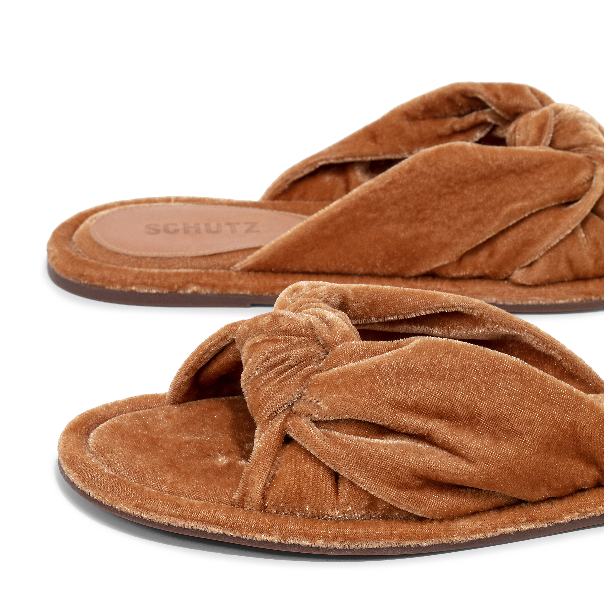 

Velvet sandals, Brown