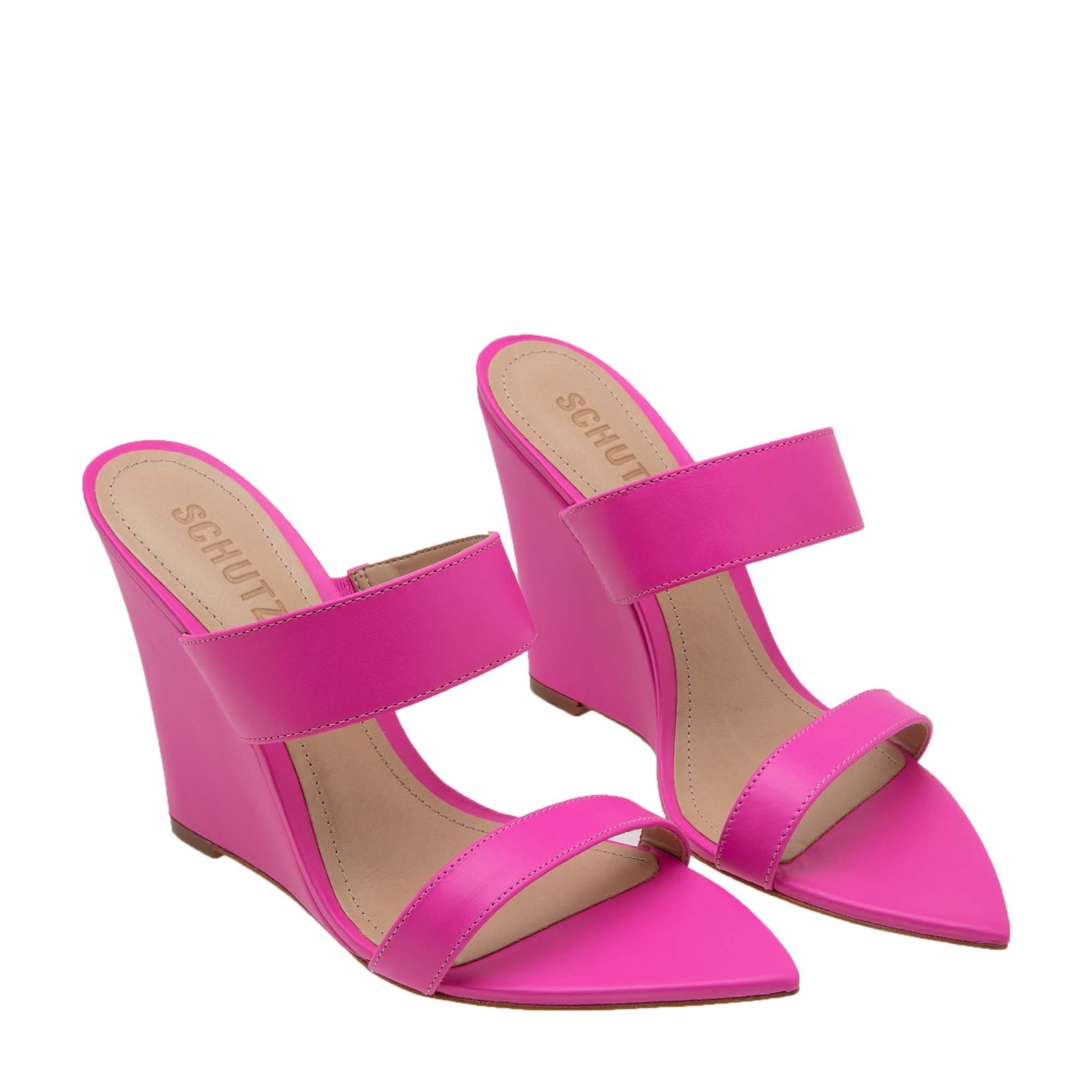 

Leather wedges, Pink