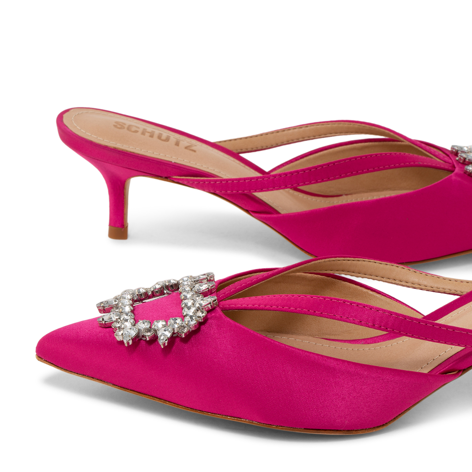 

Satin mules, Pink