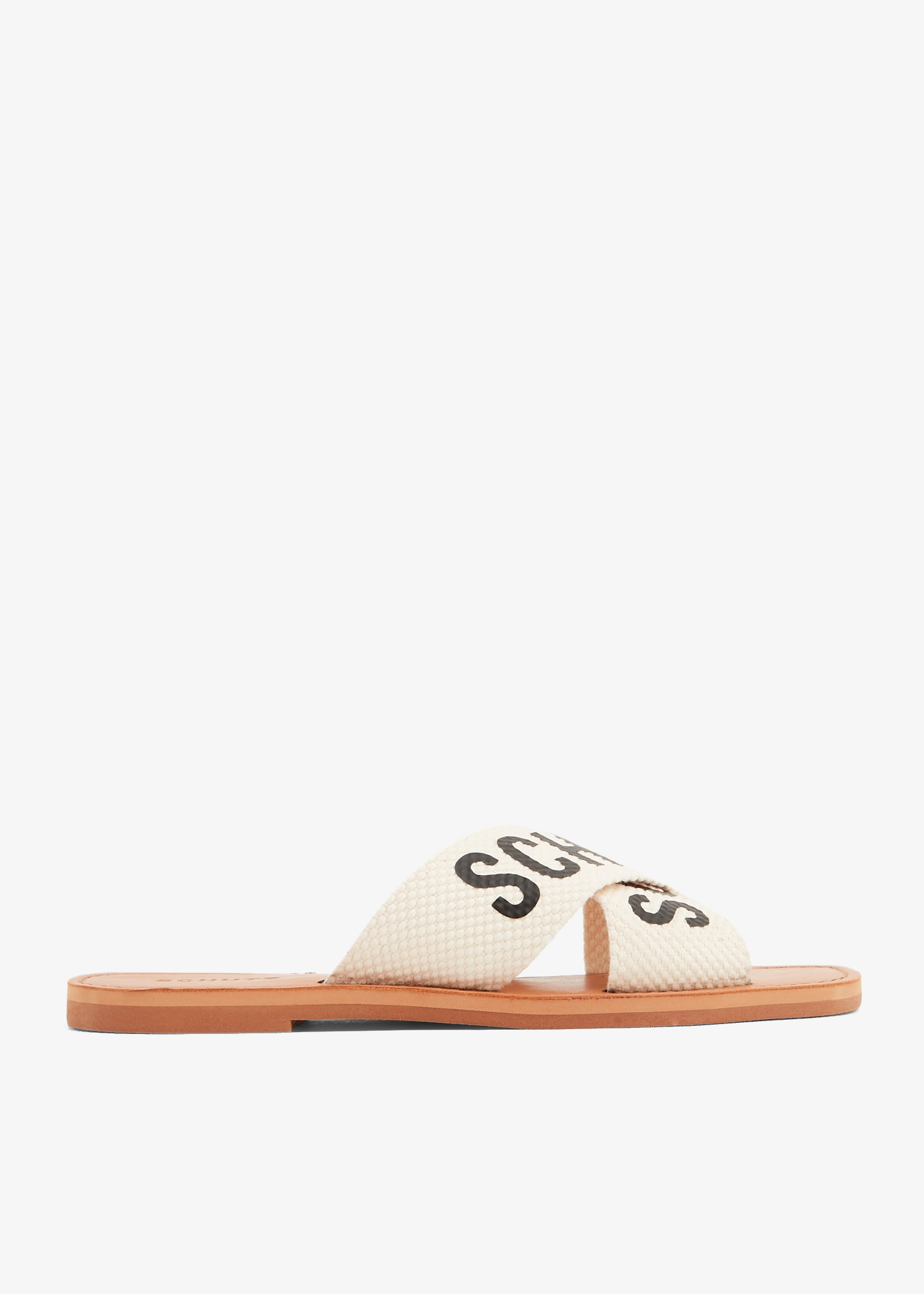 

Logo flat sandals, Beige