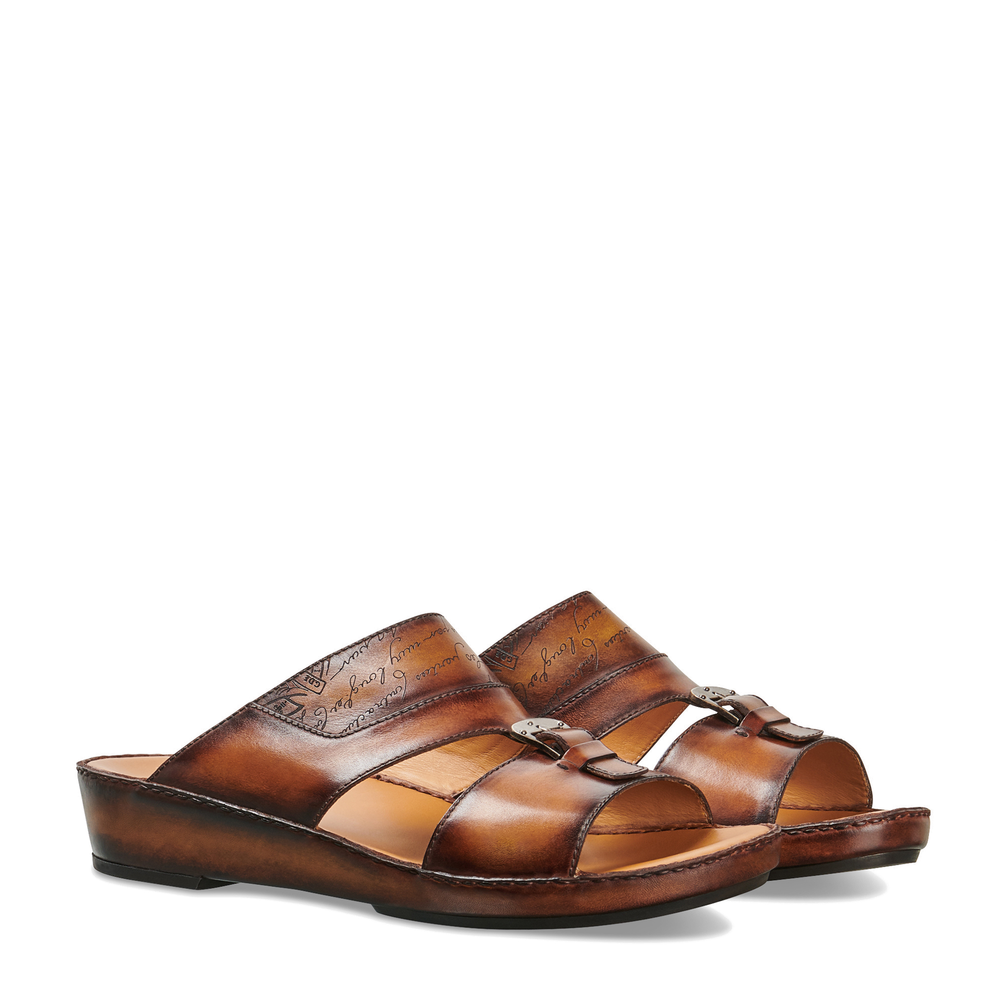 

Dubai Scritto leather sandals, Brown