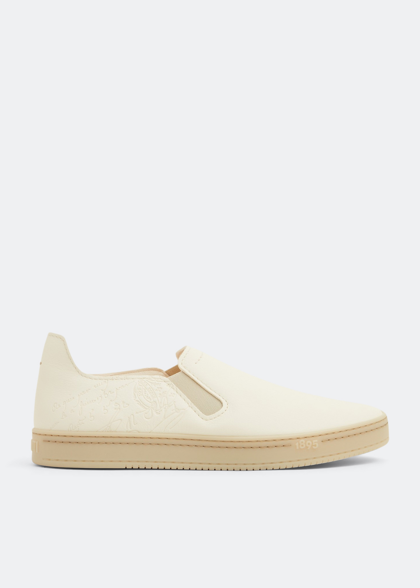 

Eden Scritto leather slip ons, White