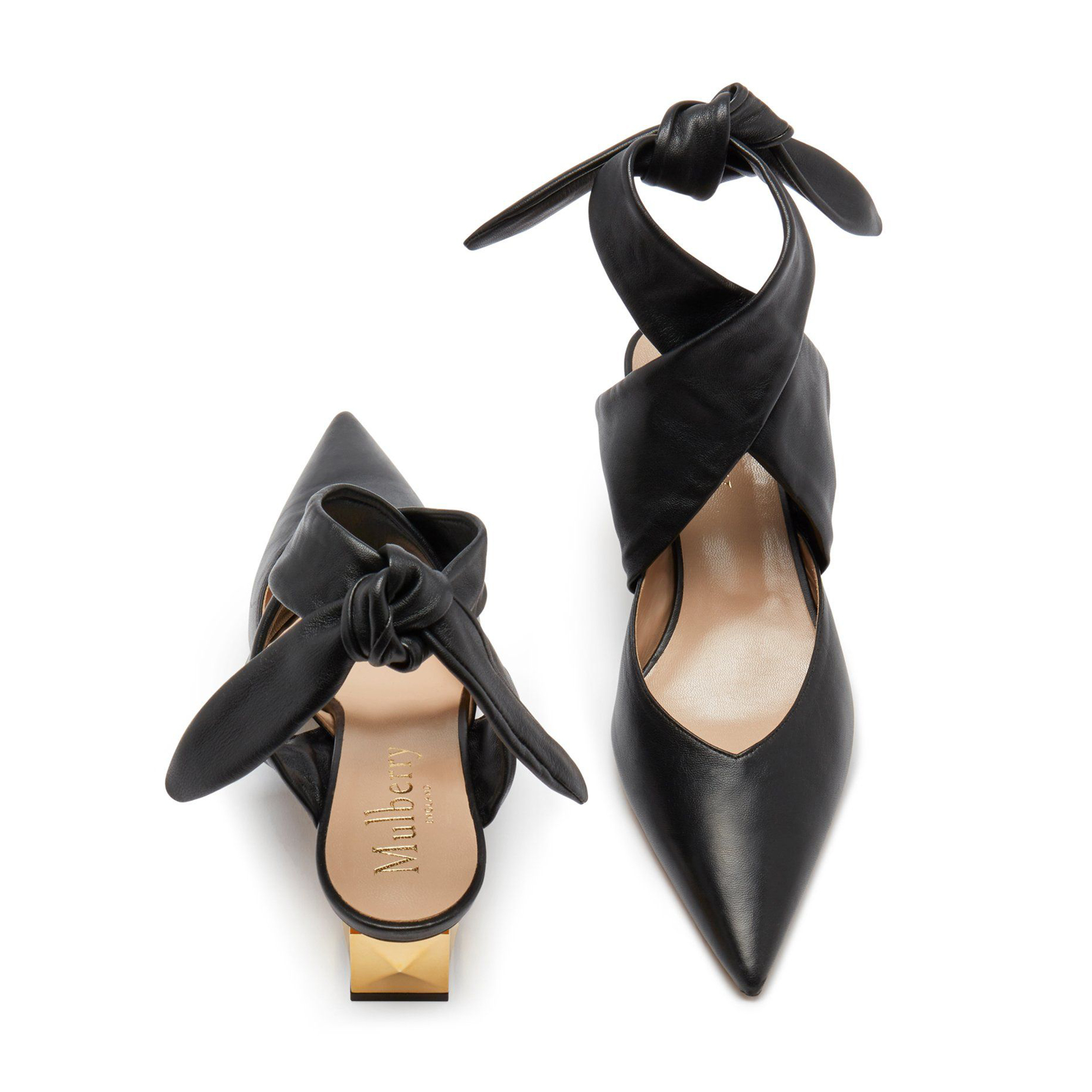 

Keeley heel tie-up pointy pumps, Black