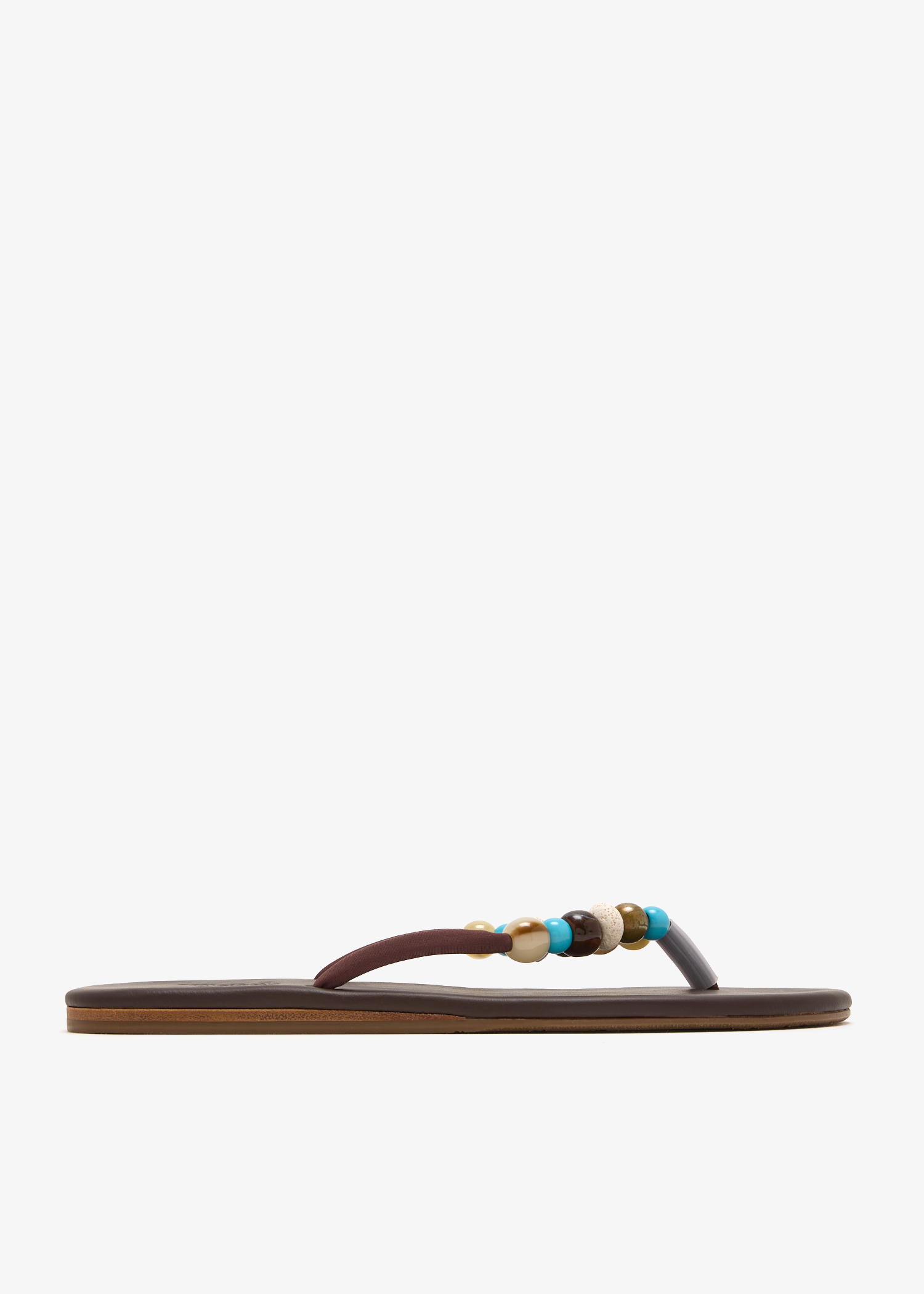 

Saionara bead-embellished flip flops, Brown