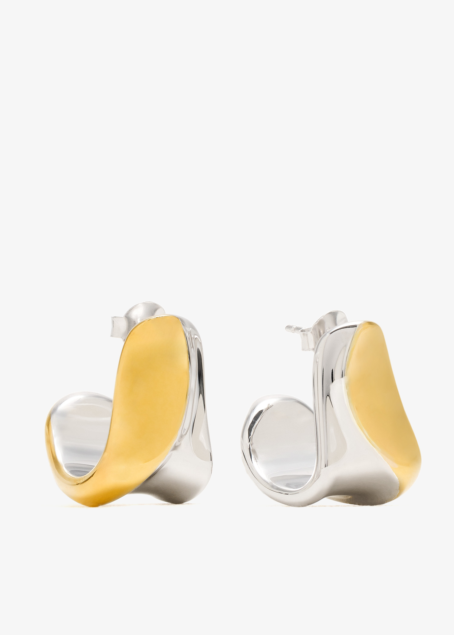 

Sculptural Molten medium hoop earrings, Multicolored
