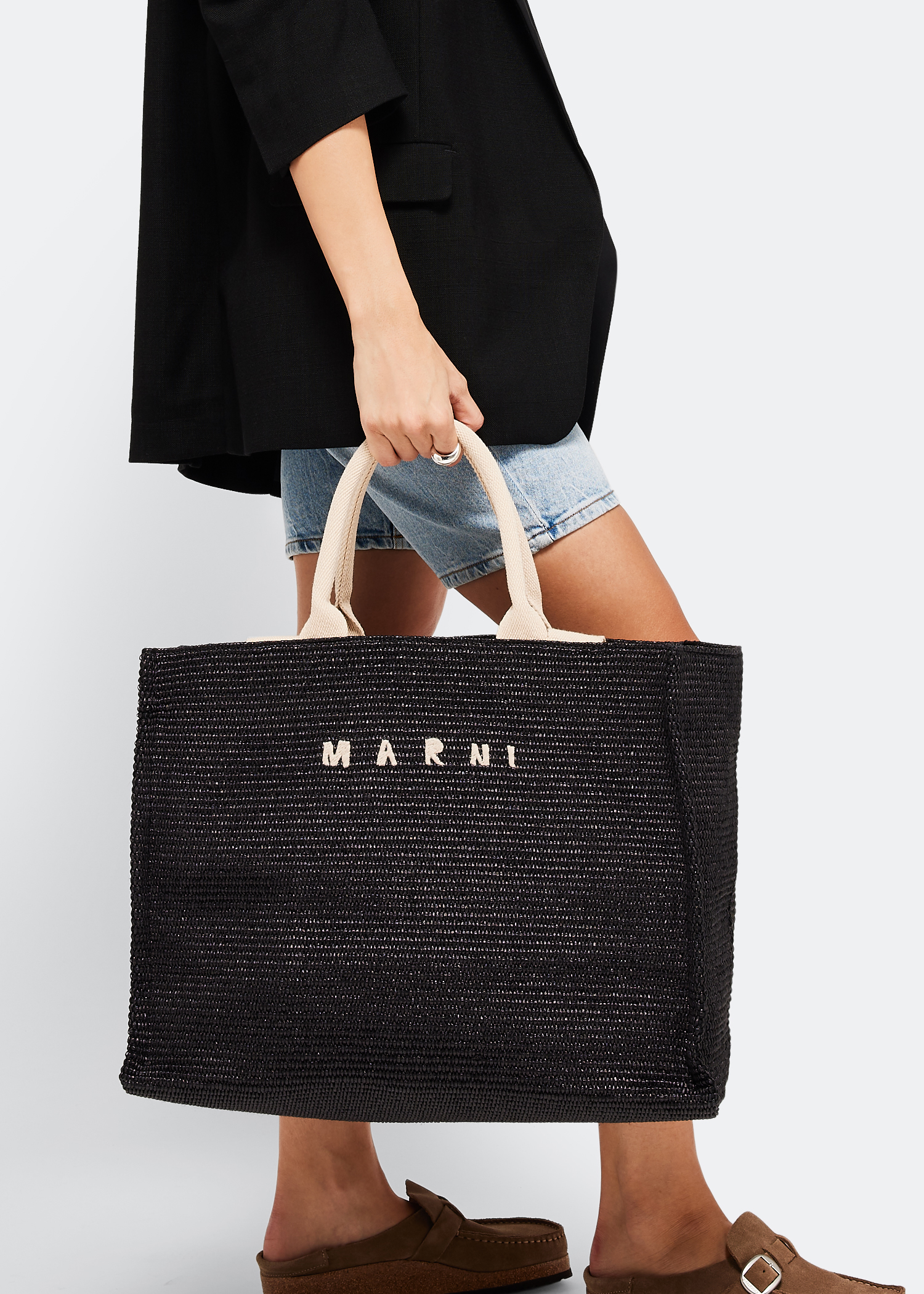 

East West large tote bag, Black