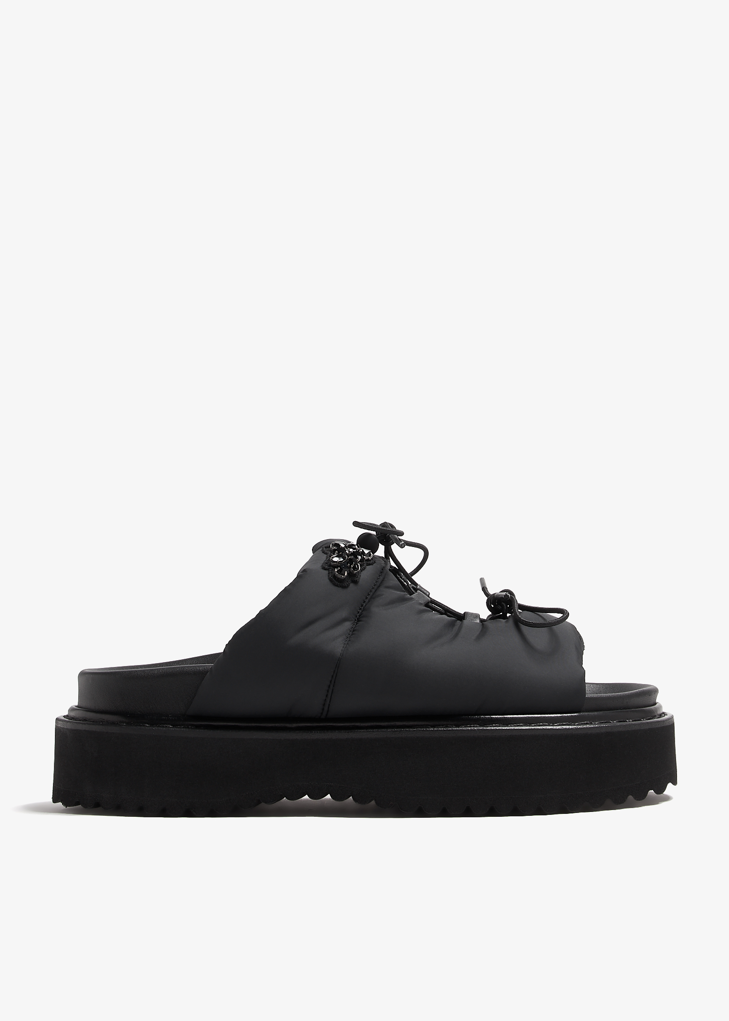 

Platform Ghillie sandals, Black