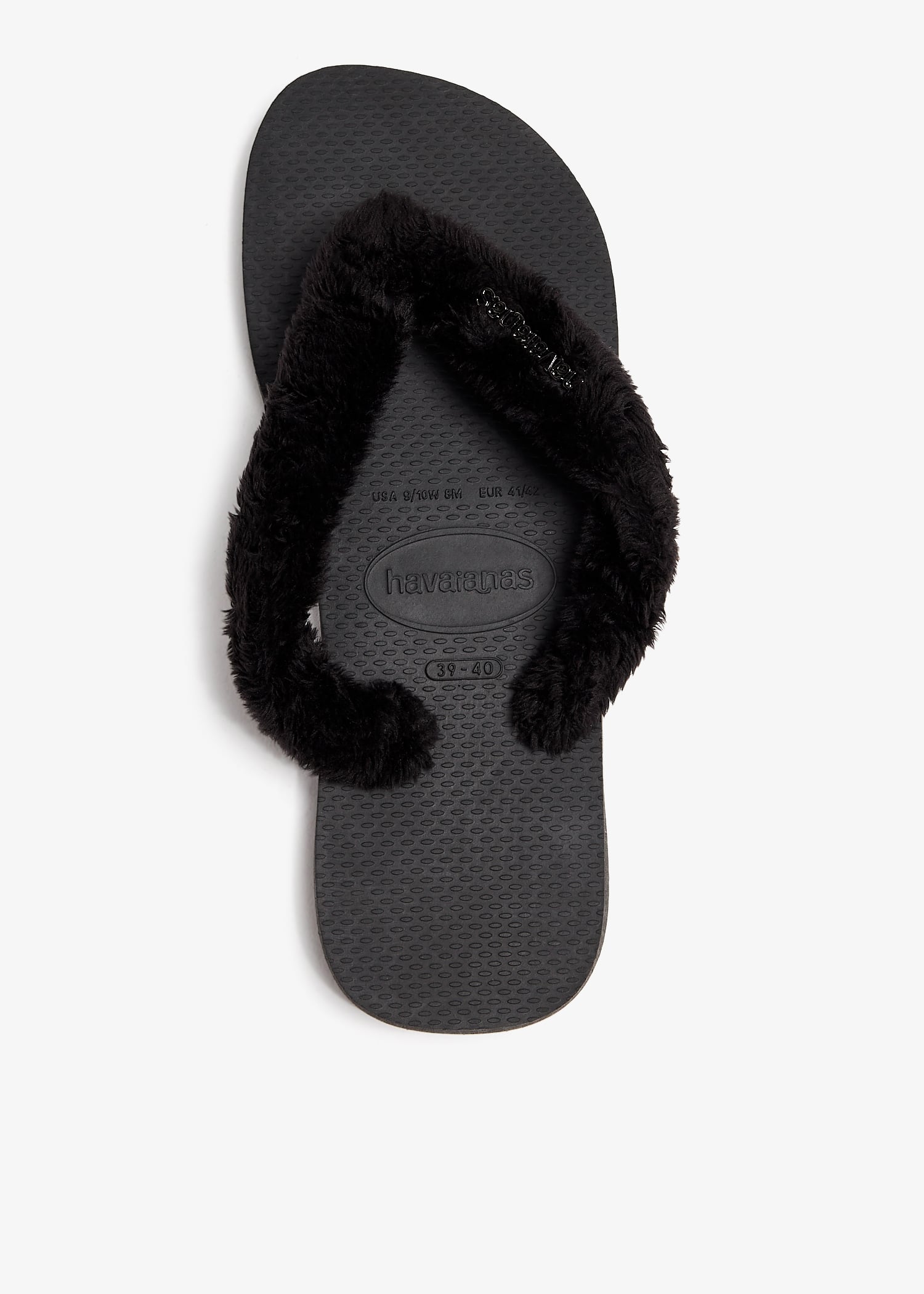 

Top home fluffy flip flops, Black