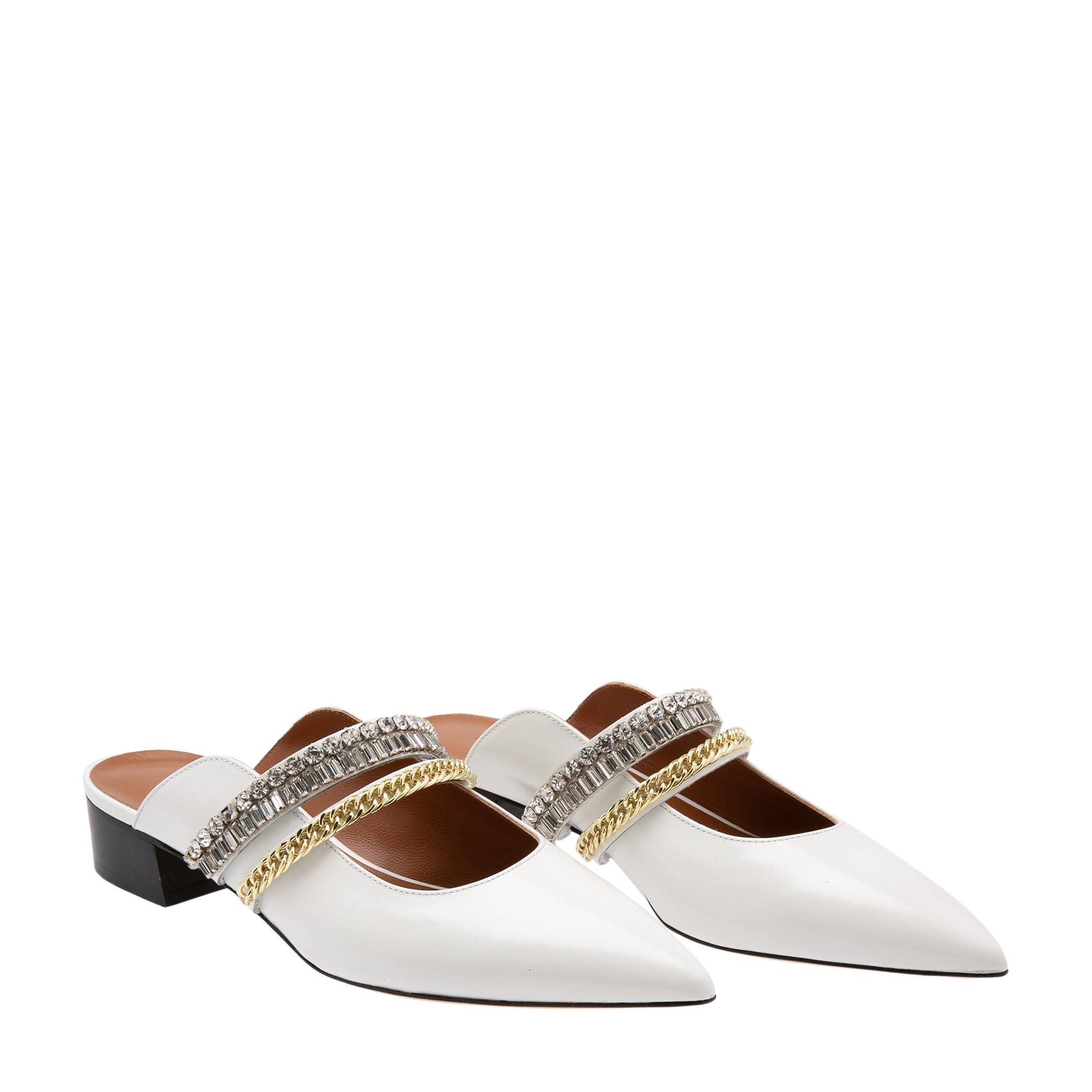 

Carly embellished mules, White