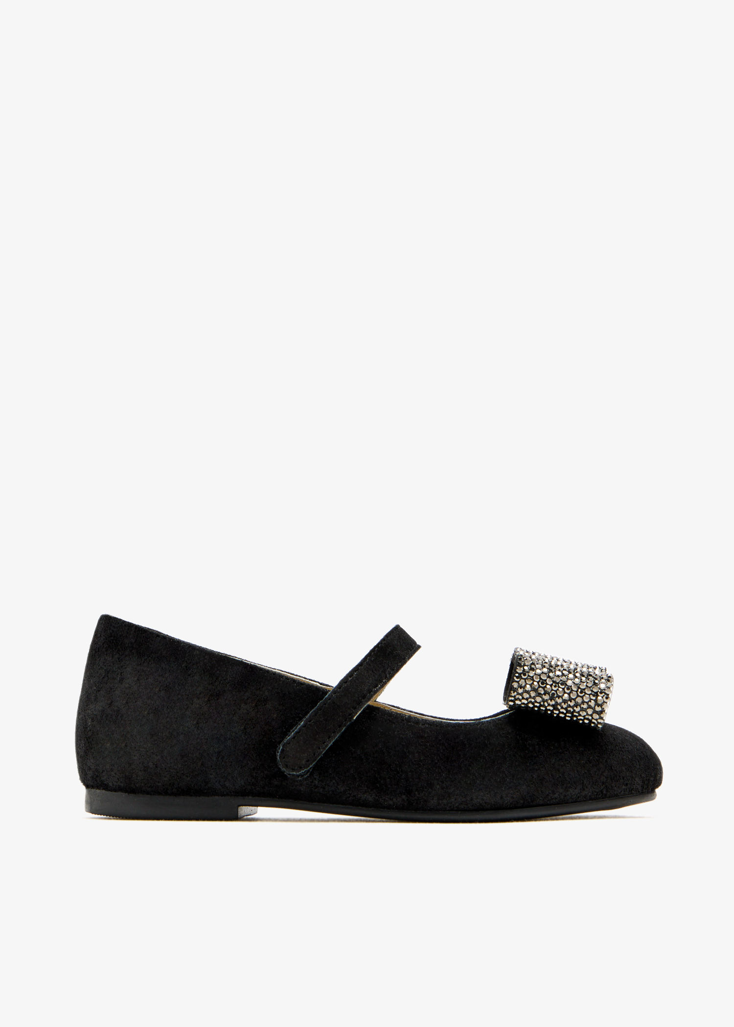 

Crystal-embellished bow ballerinas, Black