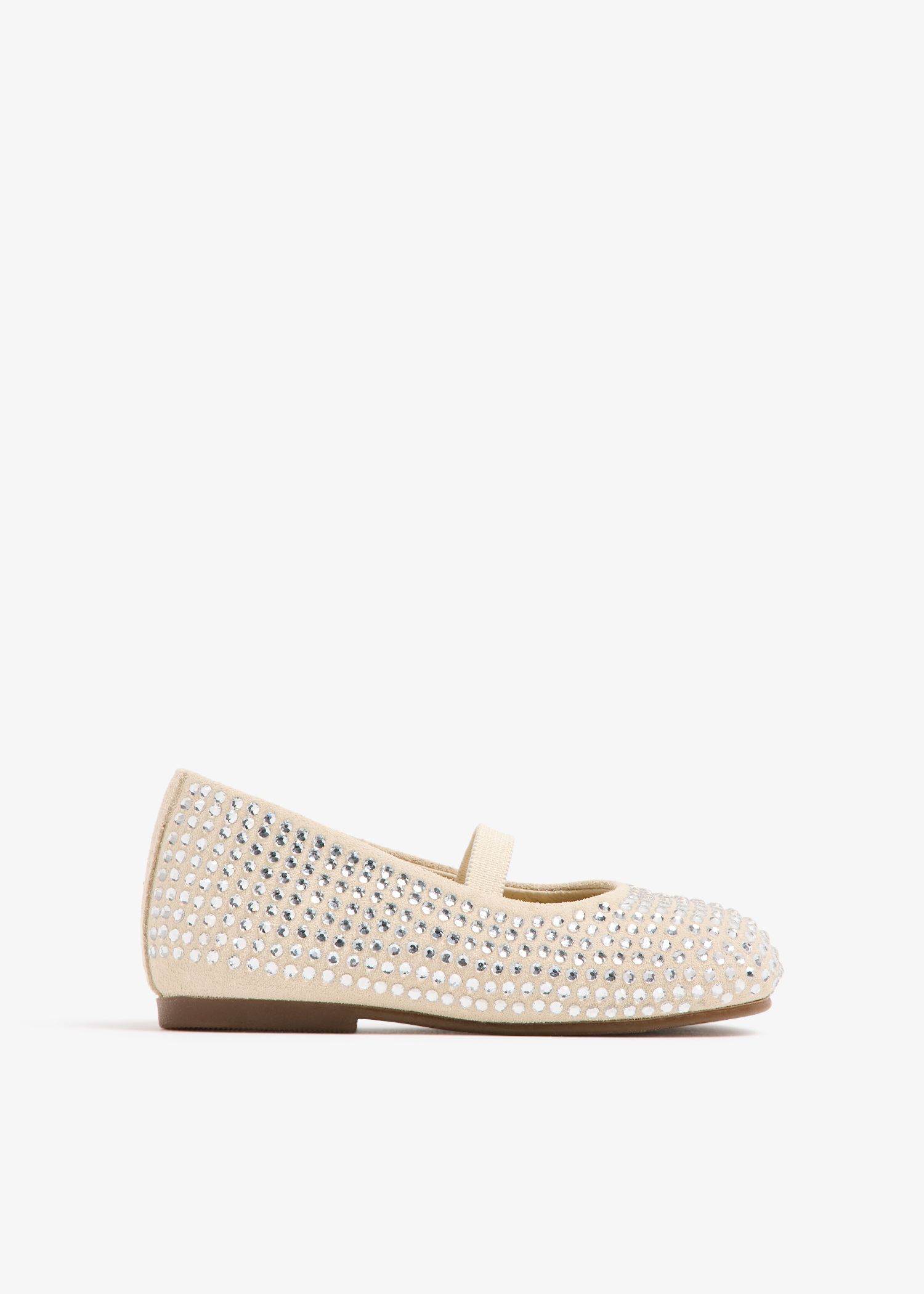 

Crystal ballet flats, Beige