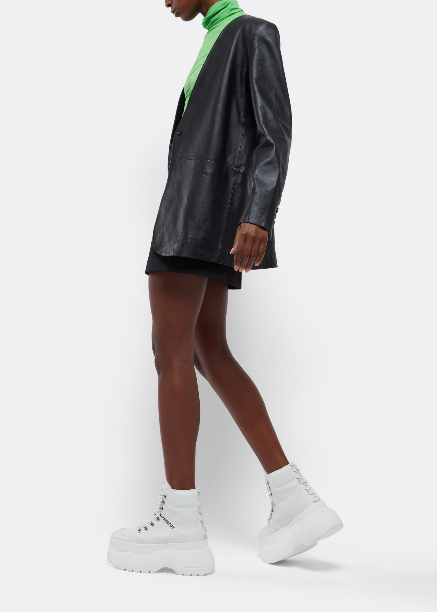 

Spike high-top sneakers, White