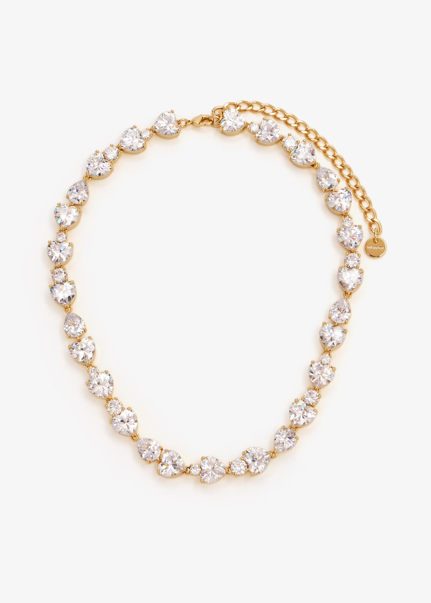 

Heart Crystal necklace, Gold