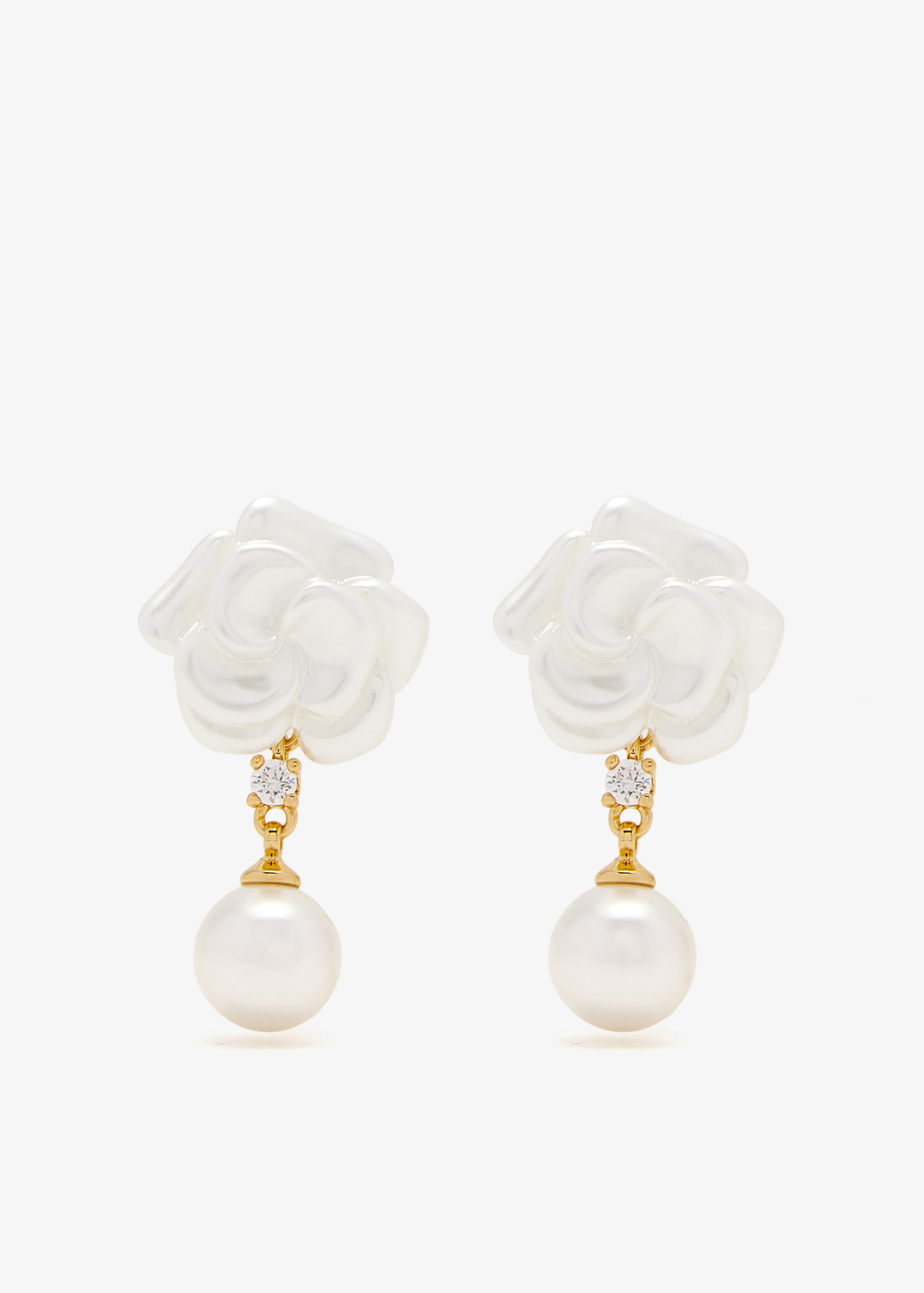 

Pearl Flower earrings, Gold