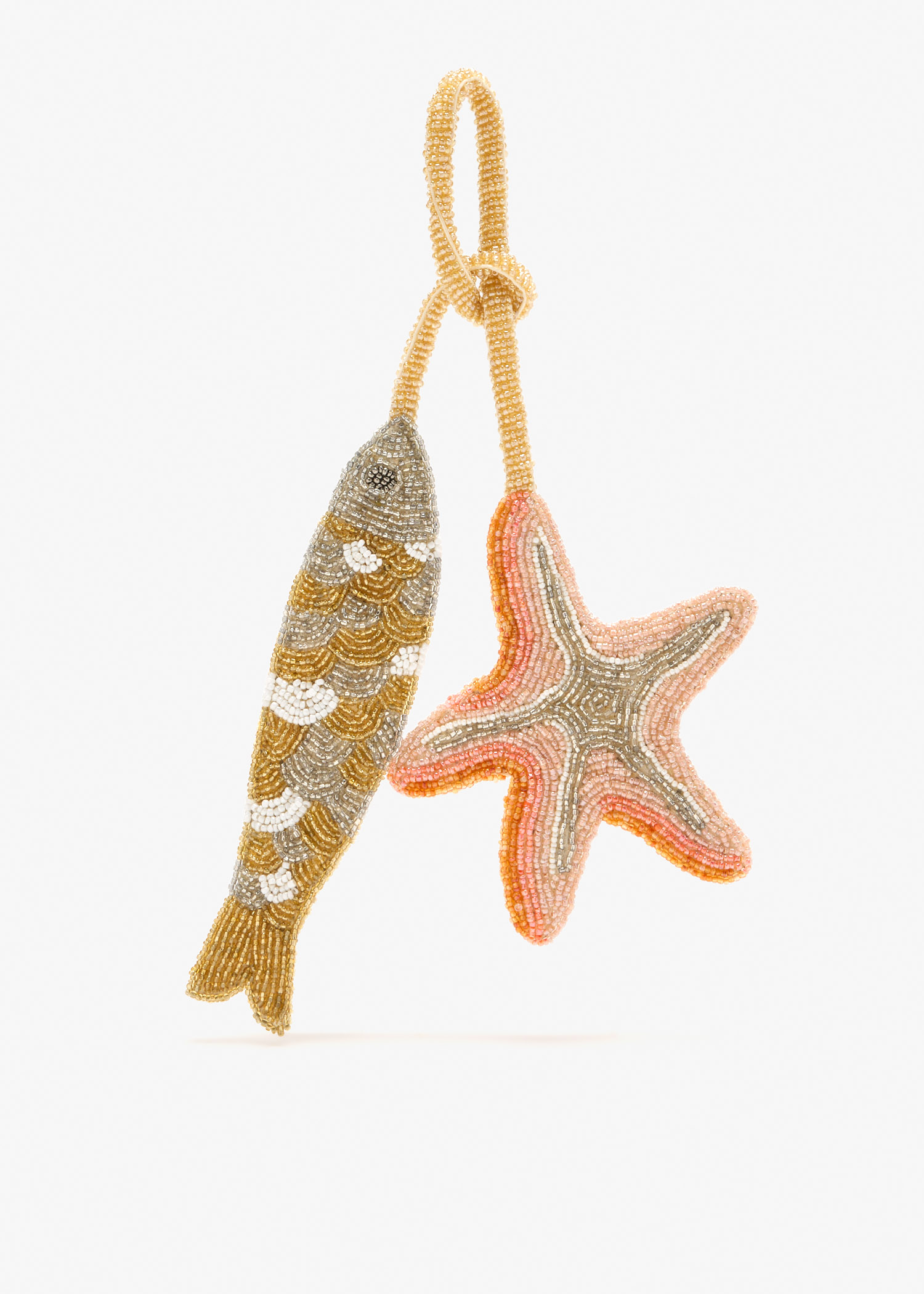 

Starfish and Fish bag charm, Multicolored