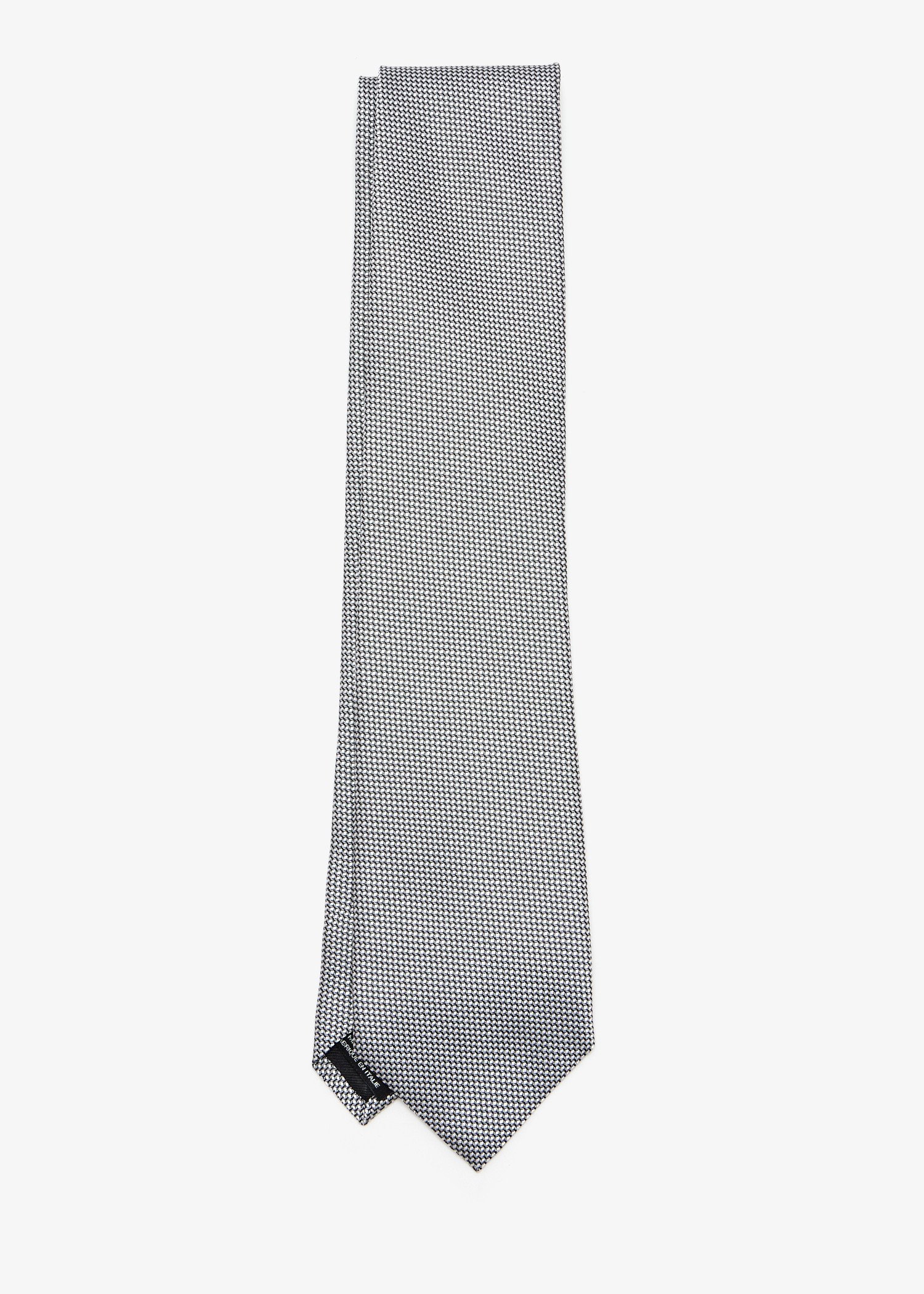 

Patterned silk tie, Silver