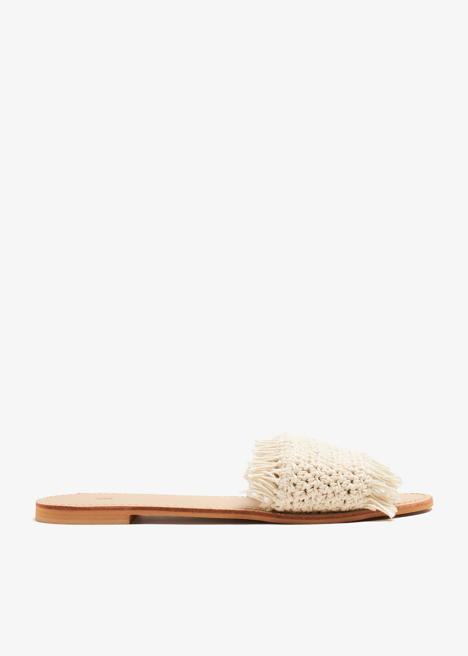 

Cotton raffia sandals, White