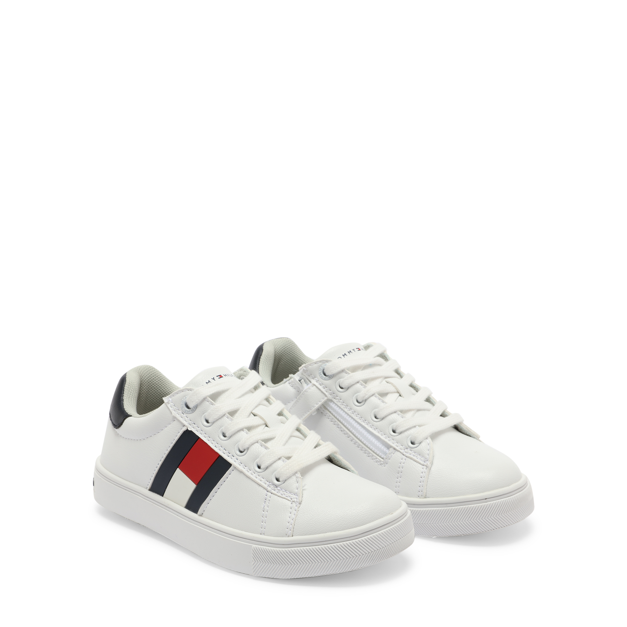 

Low cut lace-up sneakers, White
