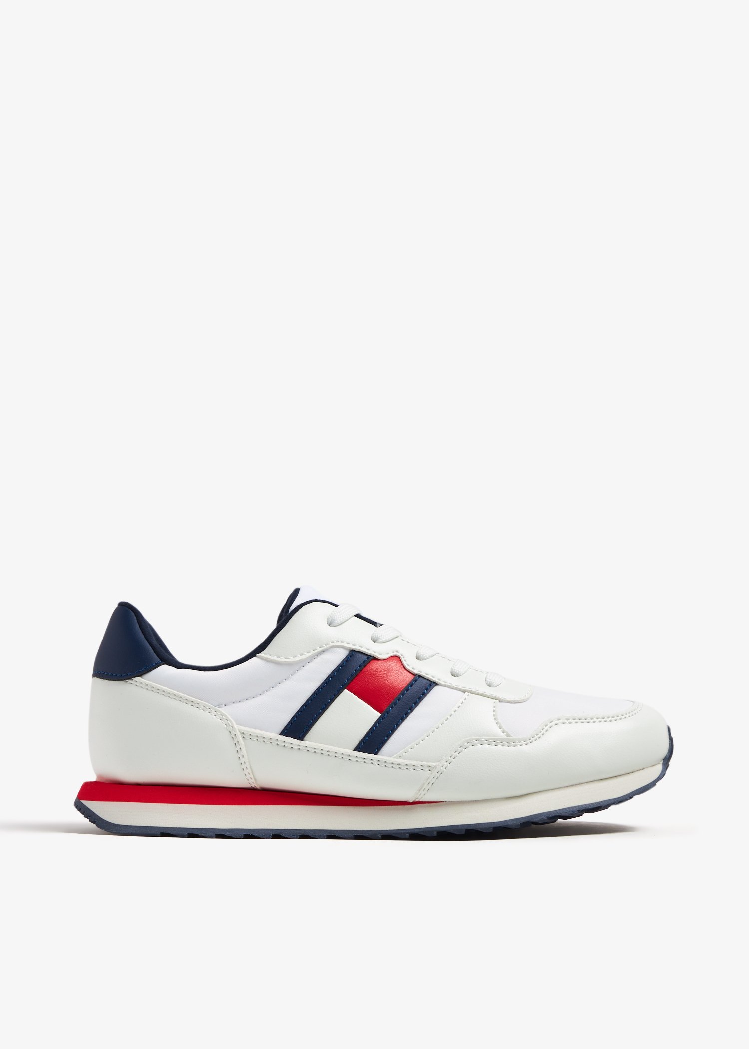 

Flag lace-up sneakers, White