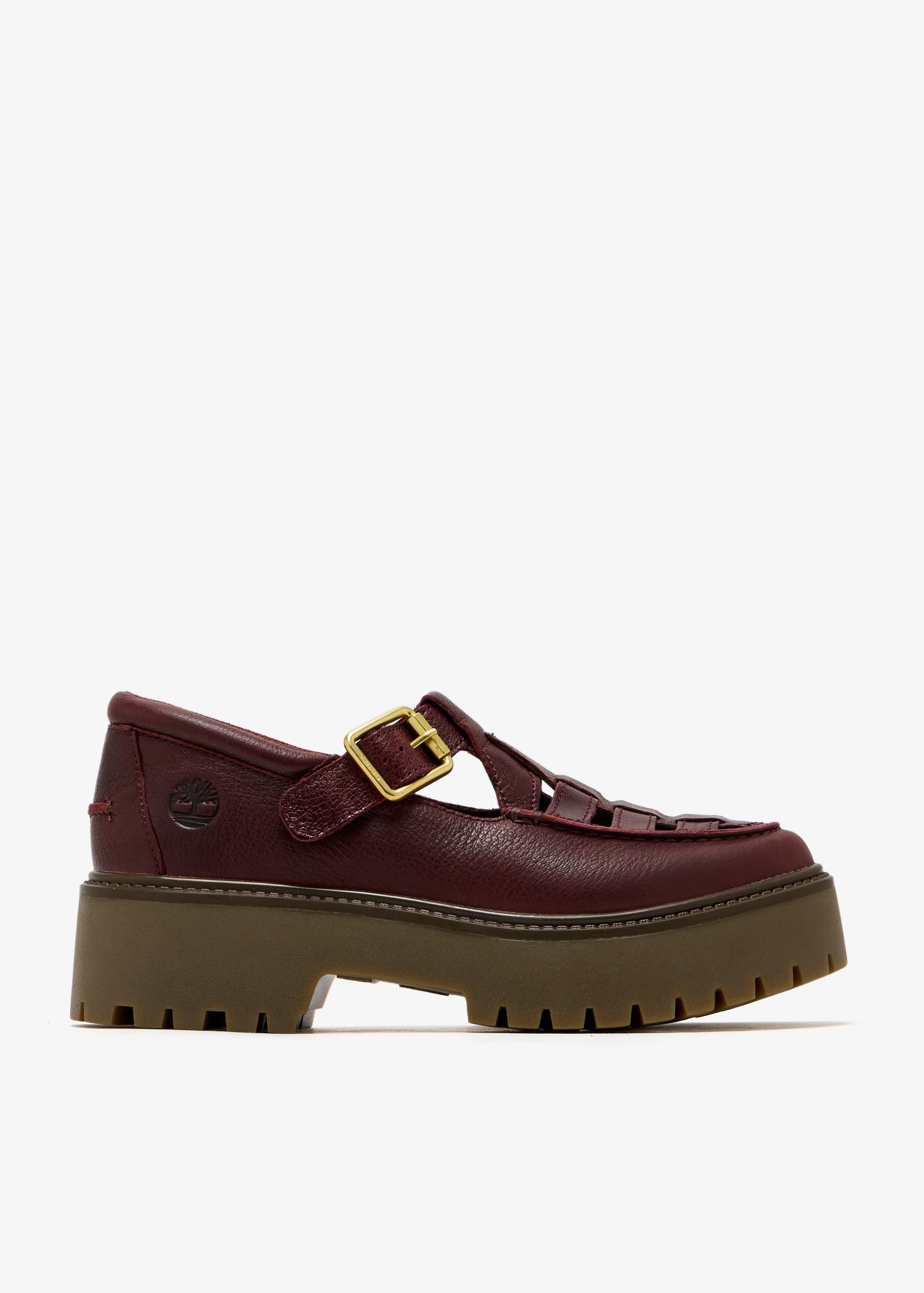 

Stone Street platform buckle shoes, Burgundy