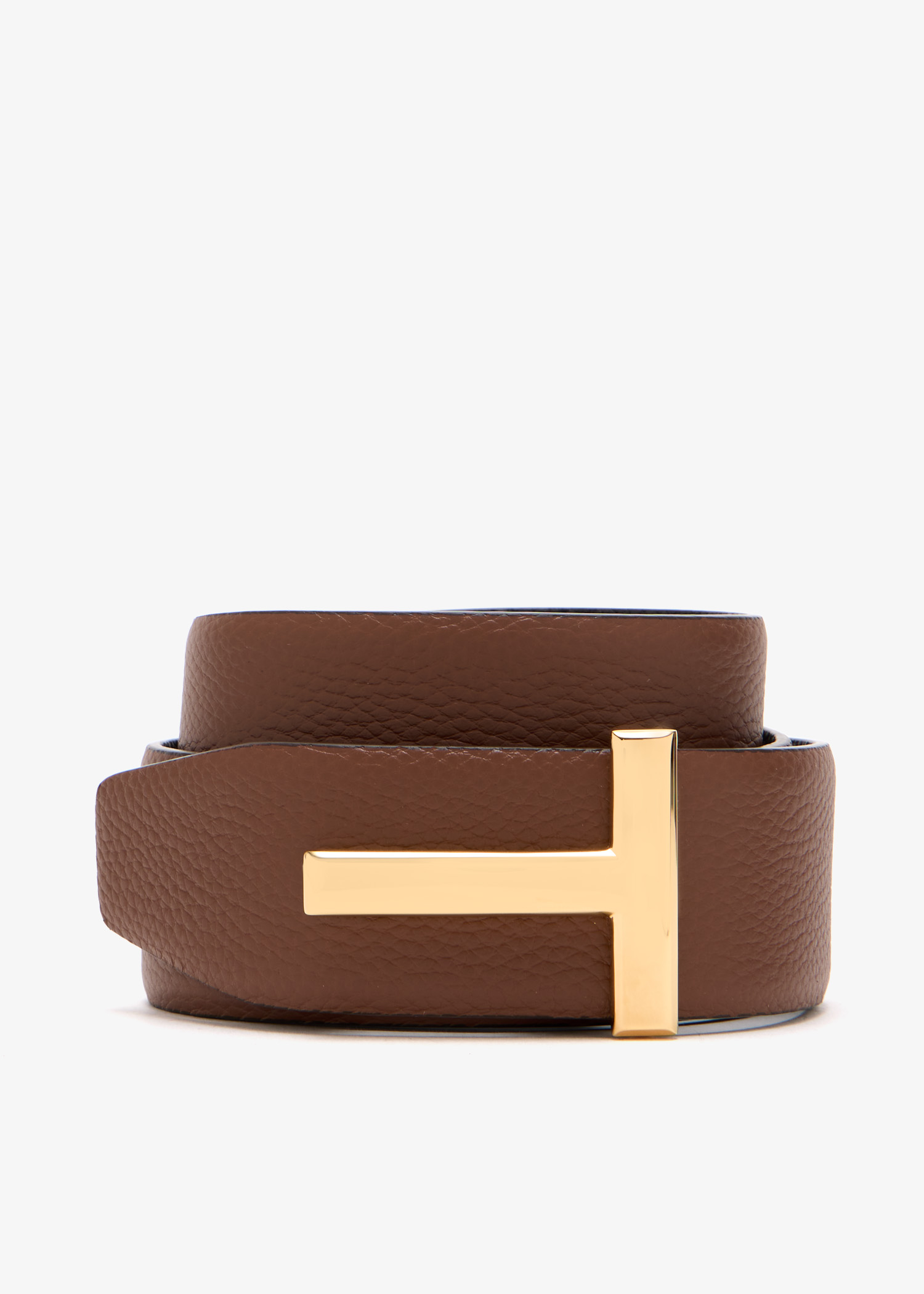 

T buckle reversible belt, Brown