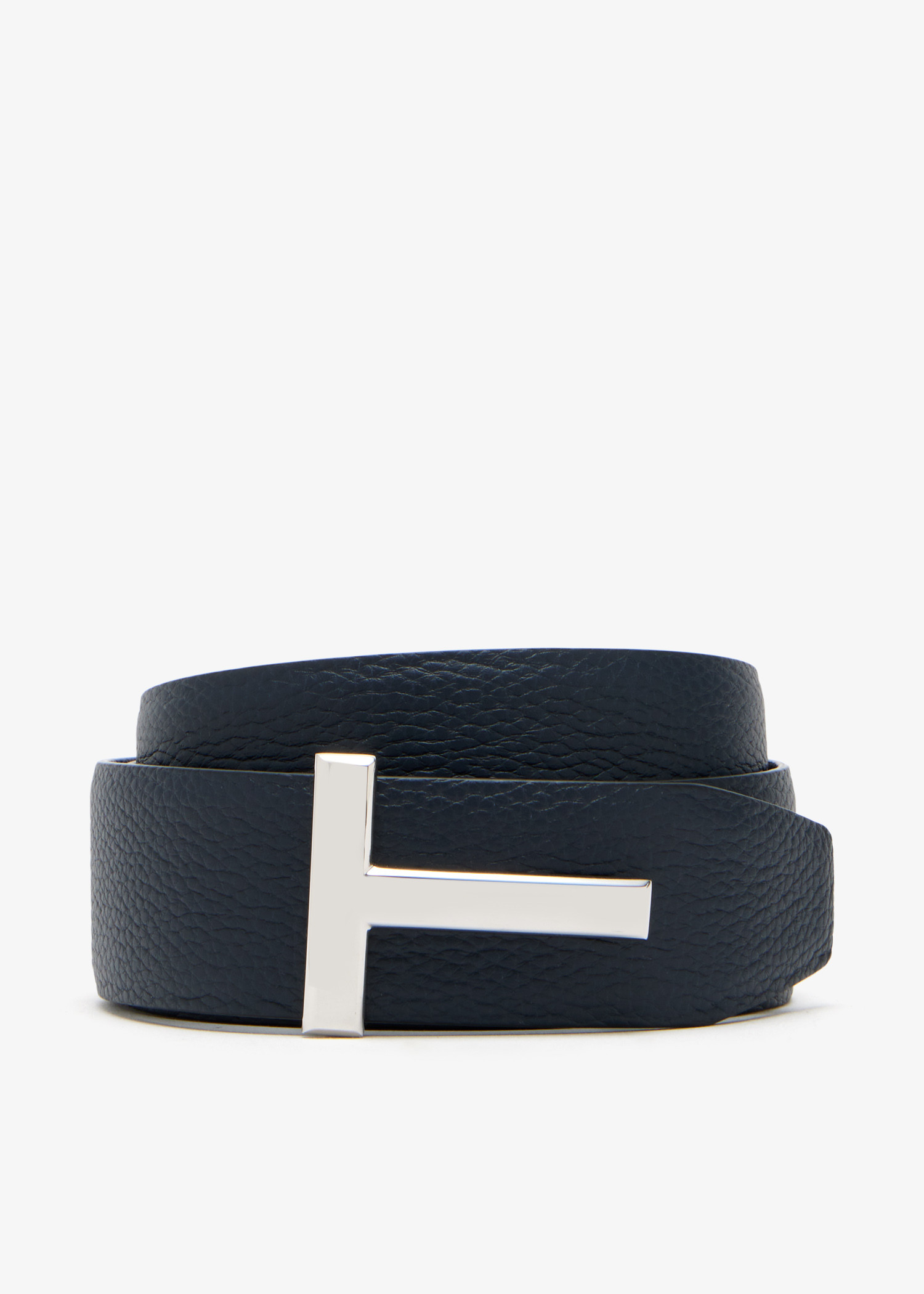 

T buckle reversible belt, Blue