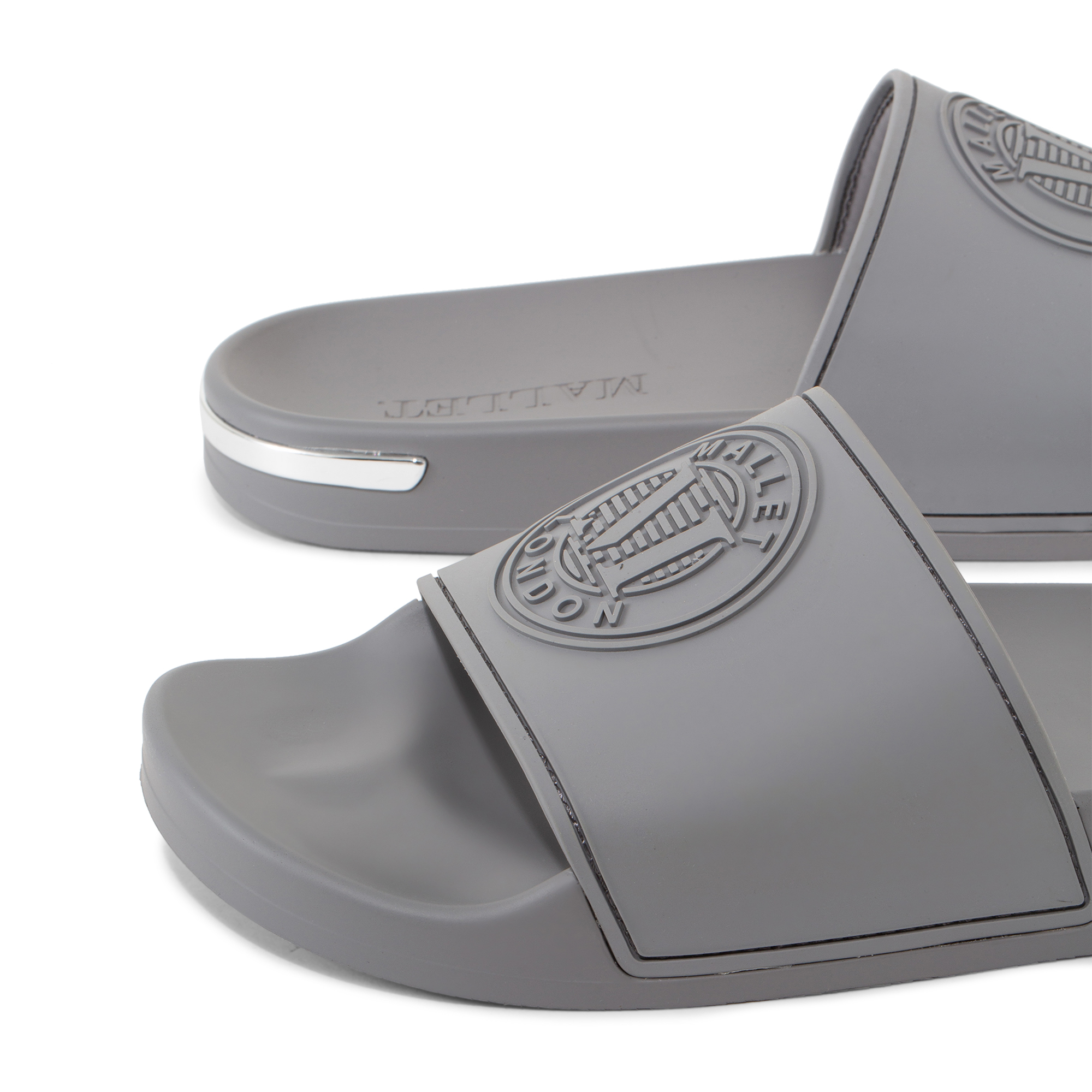 

Barnsbury Crest logo slide sandals, Grey