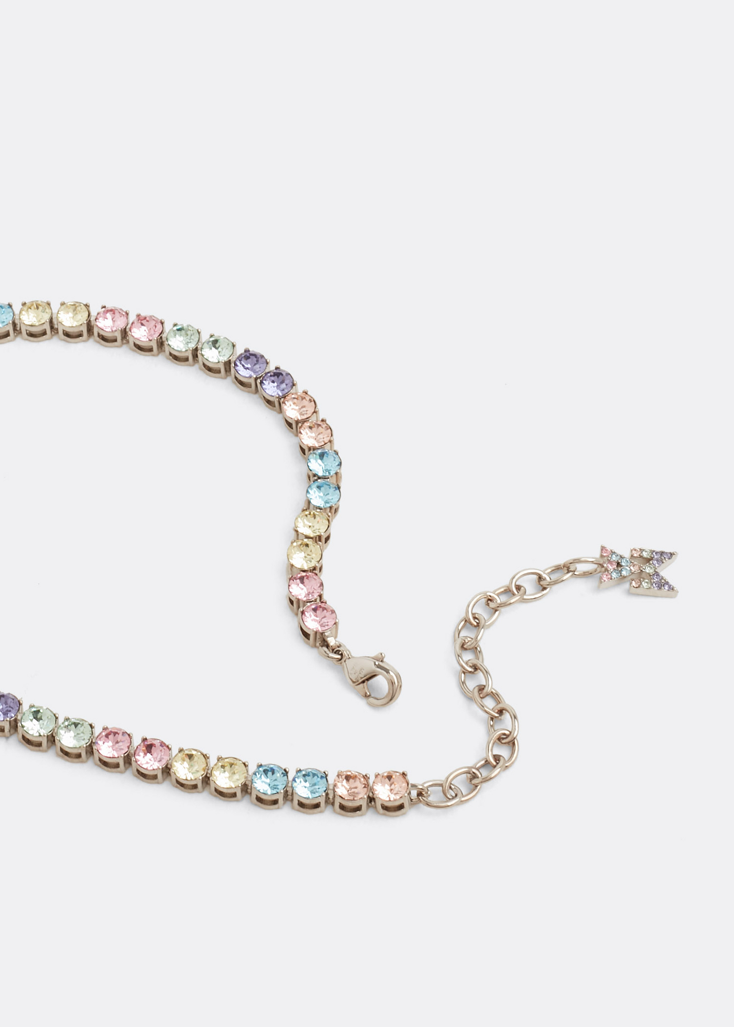 

Crystal-embellished tennis anklet, Multi-coloured