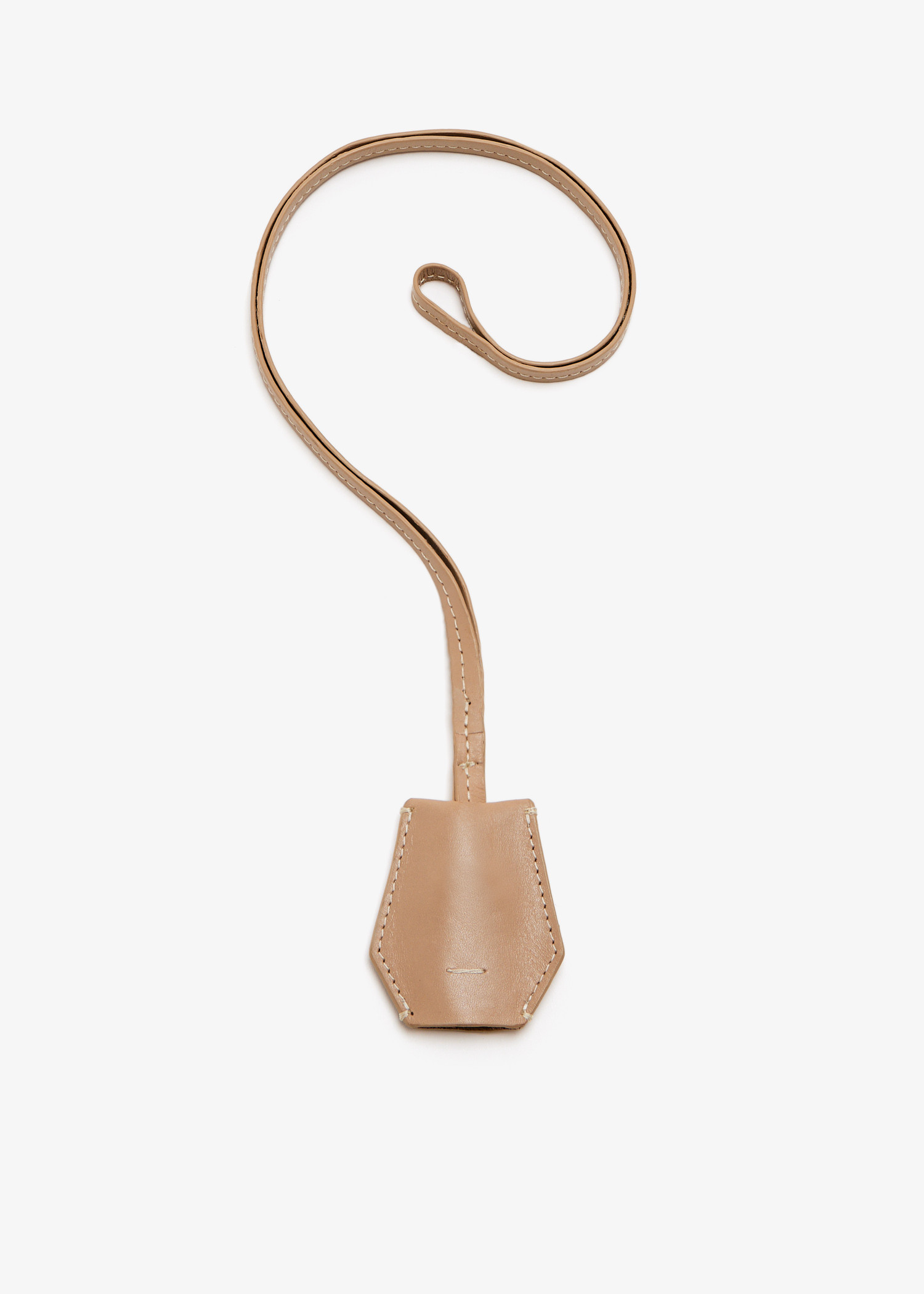 

Leather key clochette, Beige