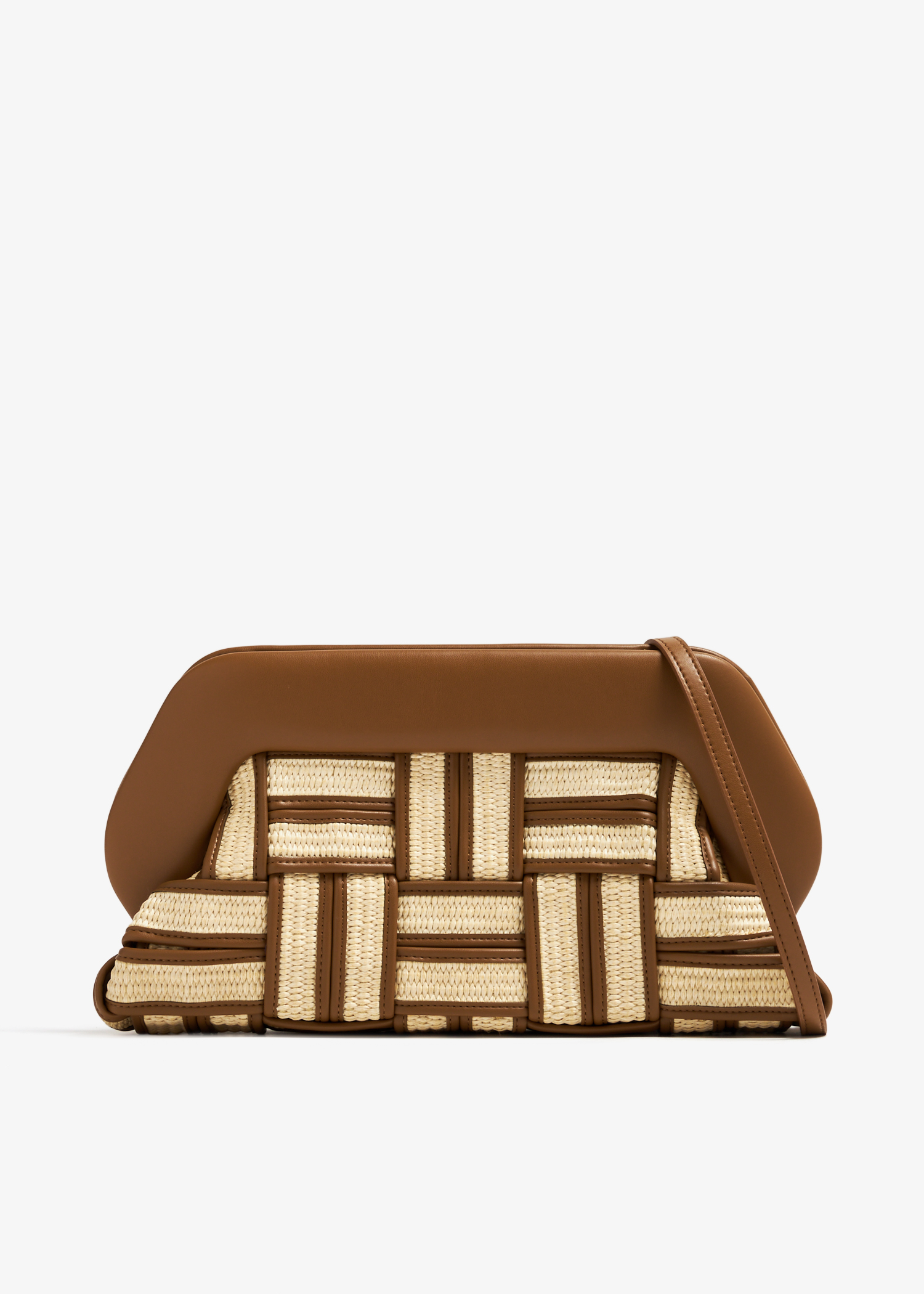 

Bios Weaved Straw clutch, Brown