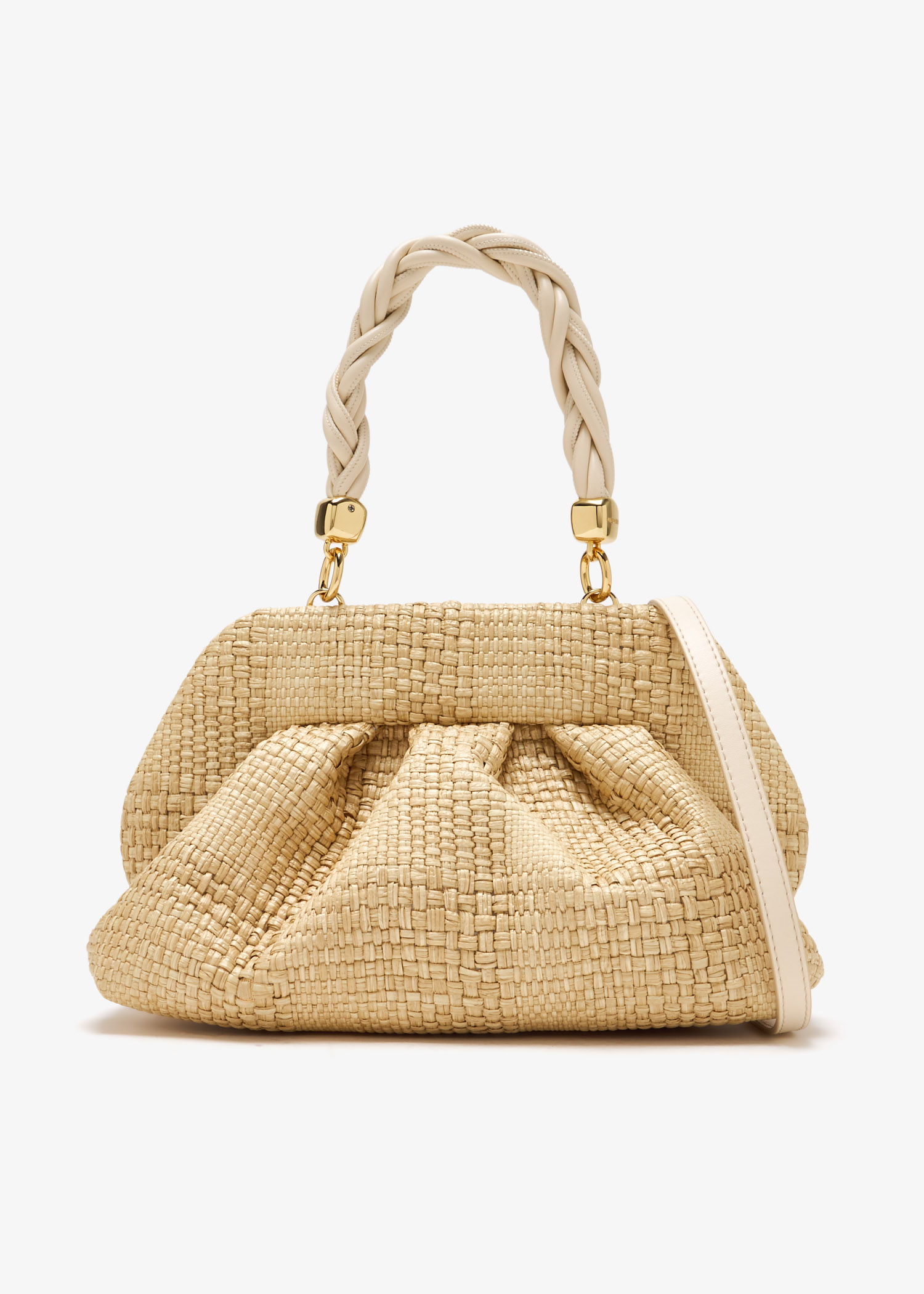 

Tia straw clutch, Beige