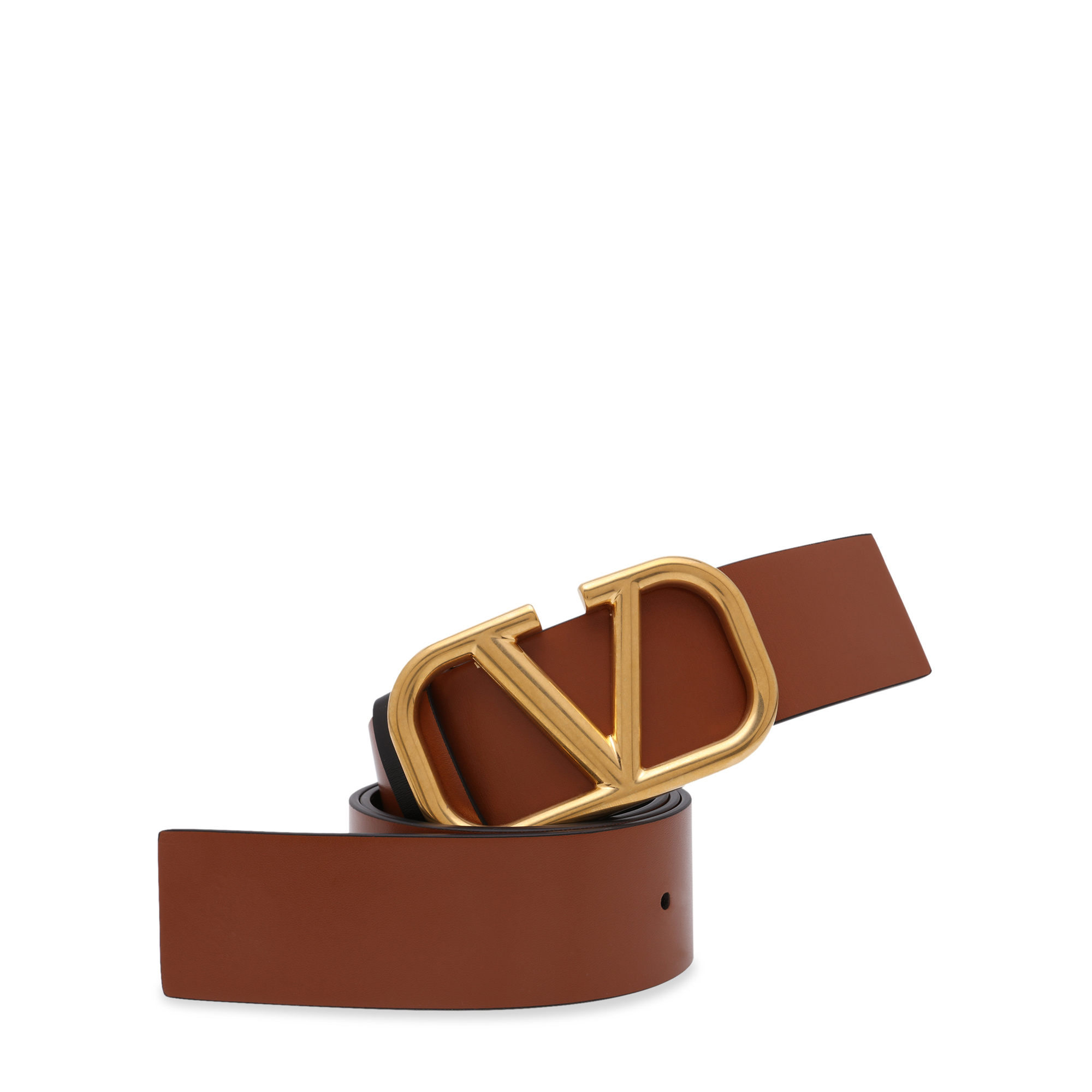 

VLogo leather belt, Brown