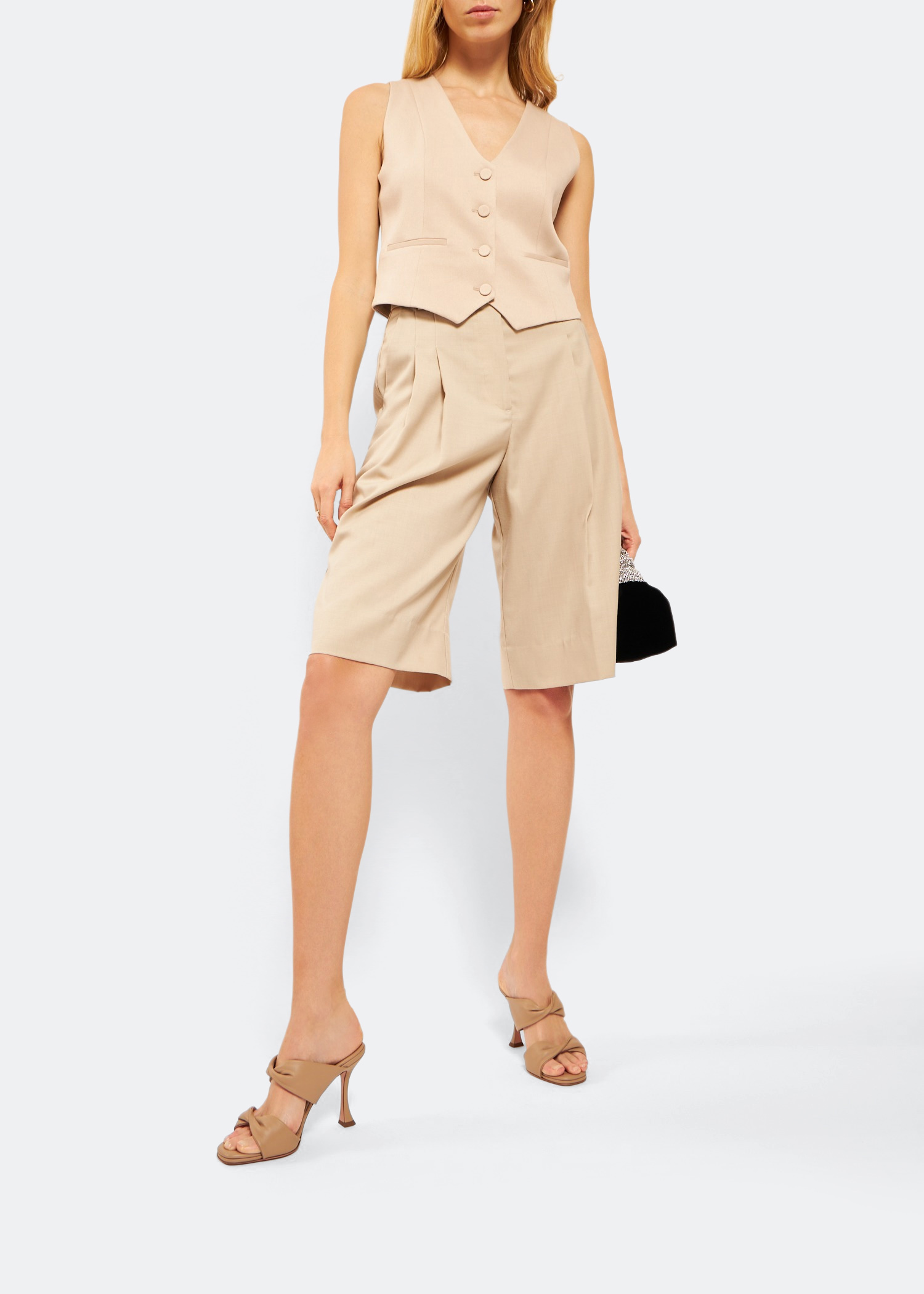 

Twist mules, Beige