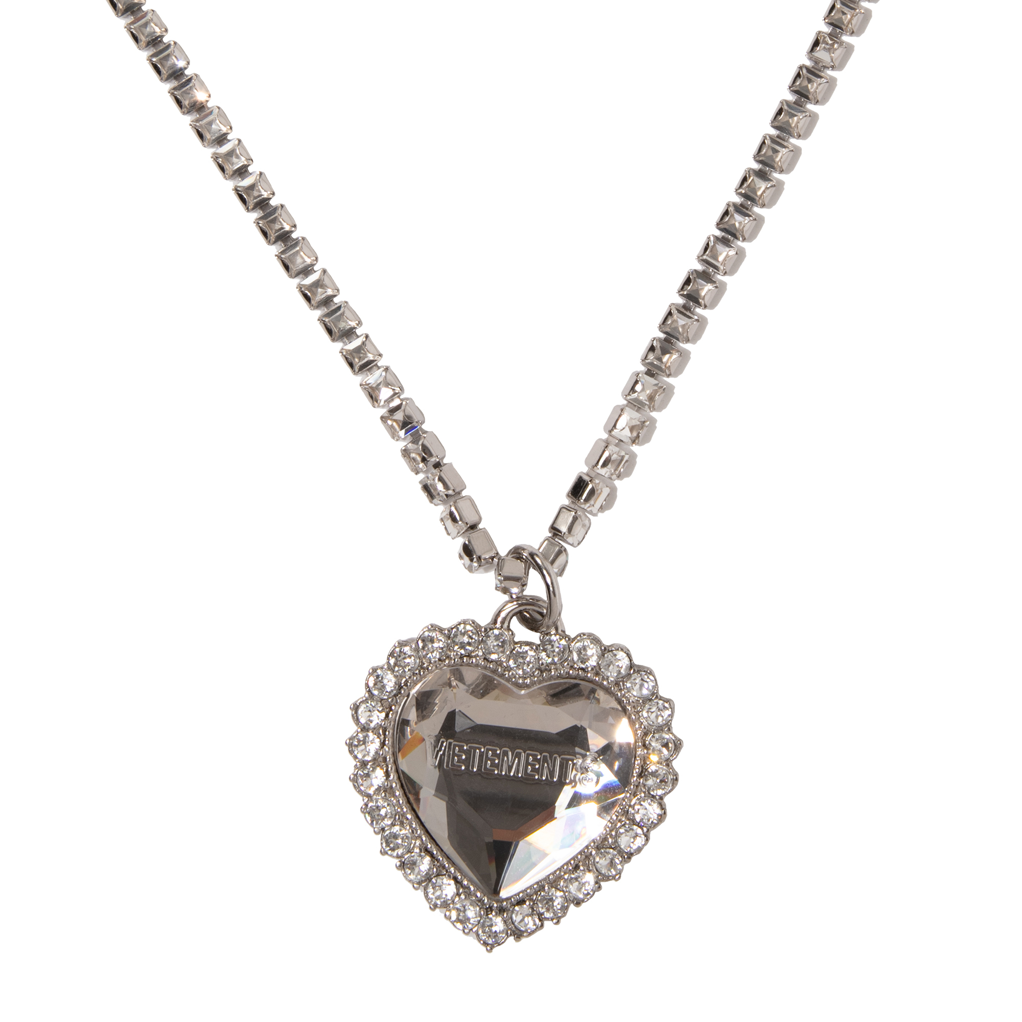 

Crystal heart necklace, Silver