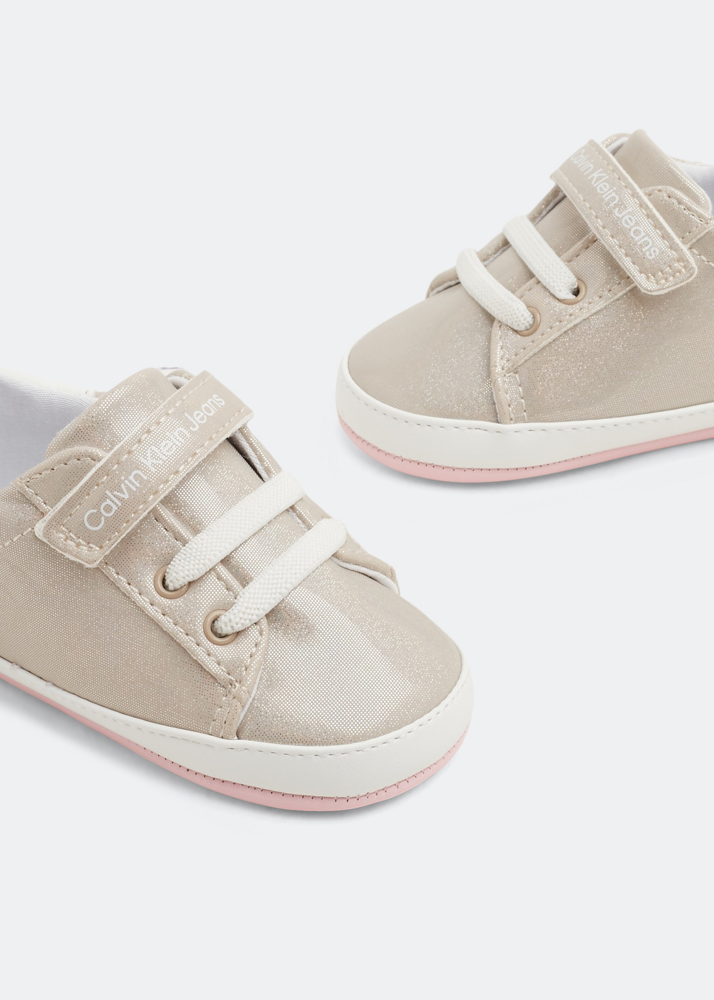 

Jean velcro crib shoes, Beige
