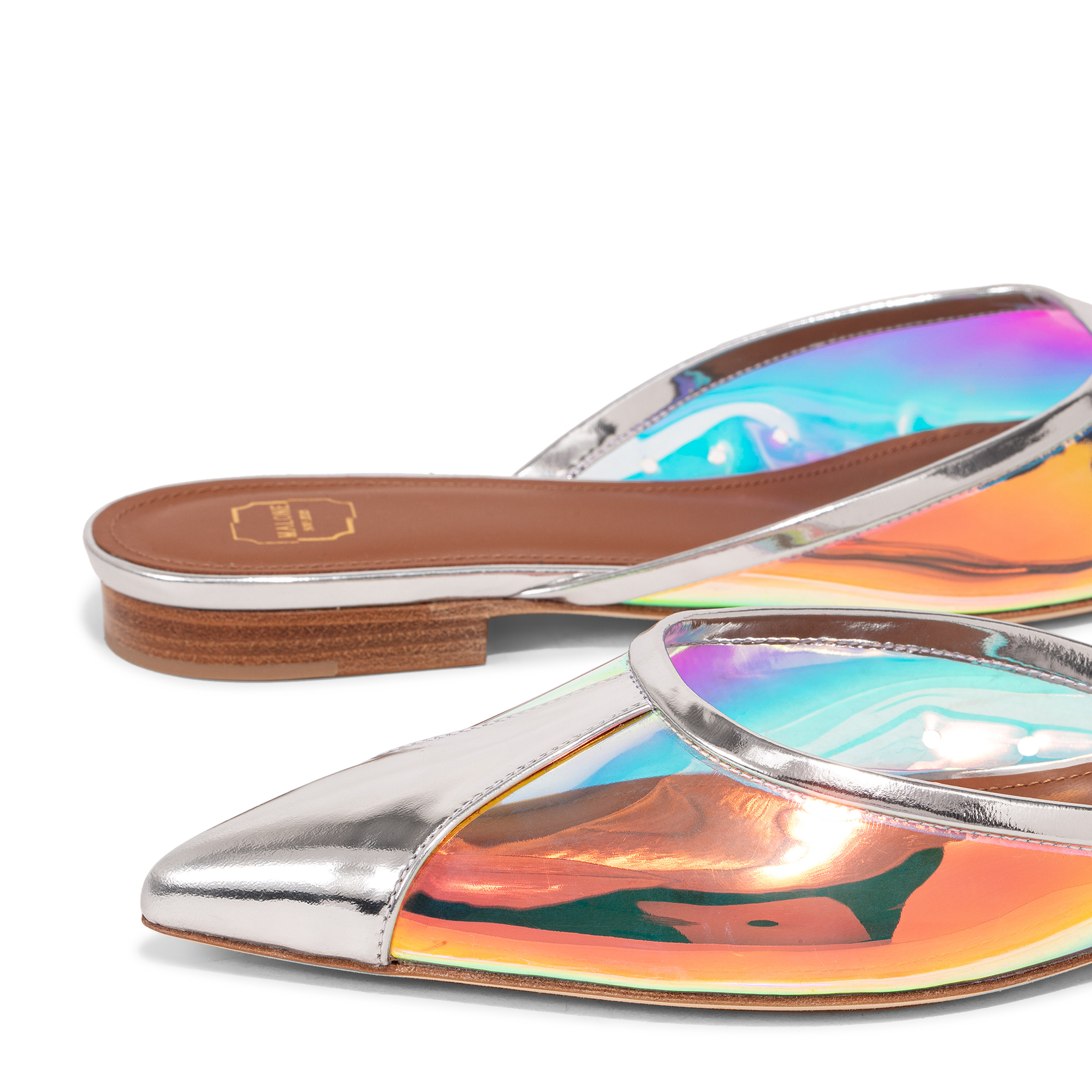 

Vona flat mules, Silver