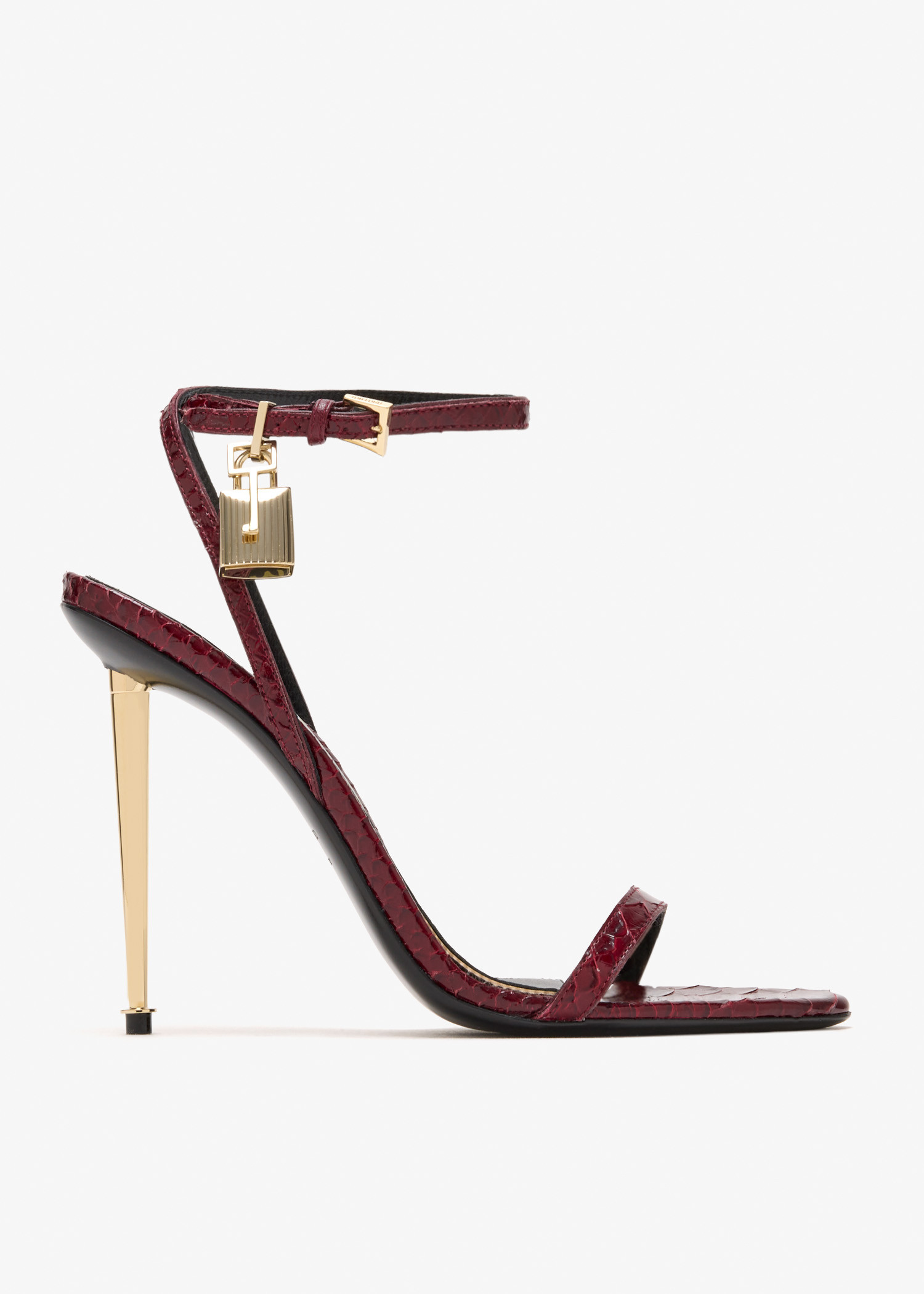 Padlock naked sandals, Red