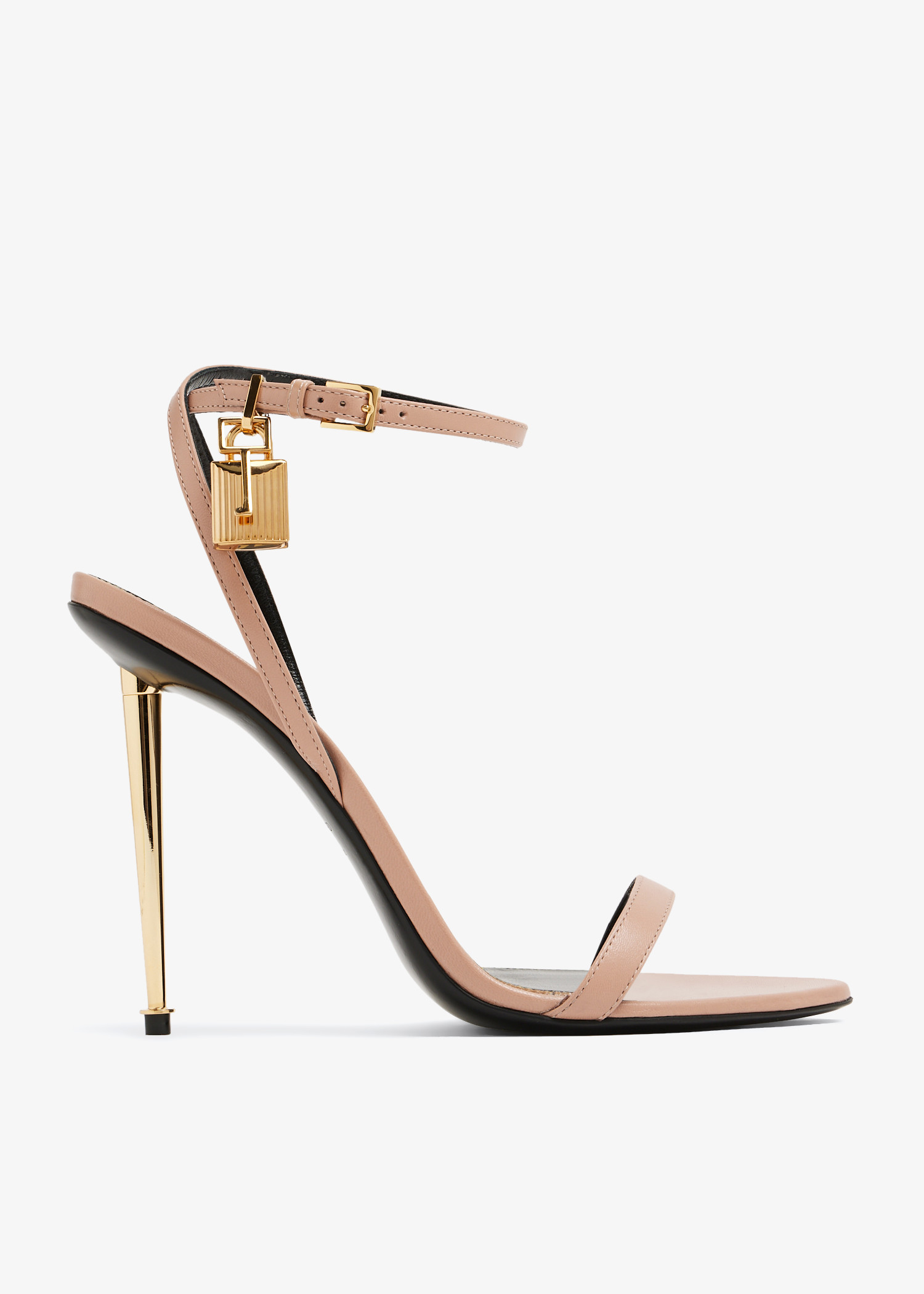 

Padlock naked sandals, Beige